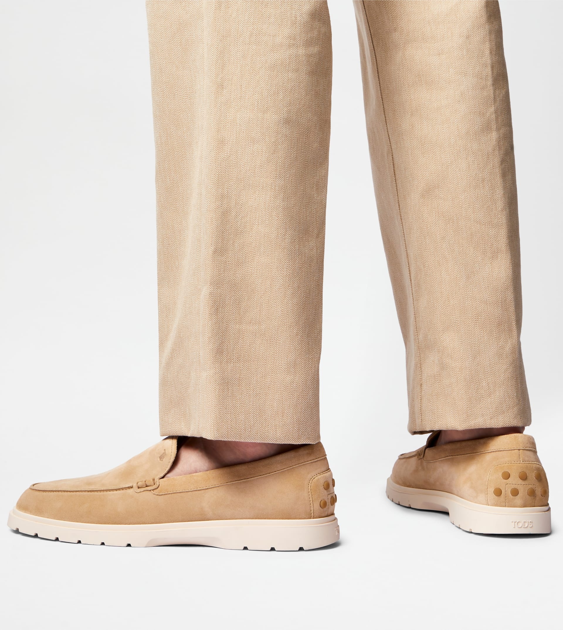 SLIPPER LOAFERS IN SUEDE - OFF WHITE - 2