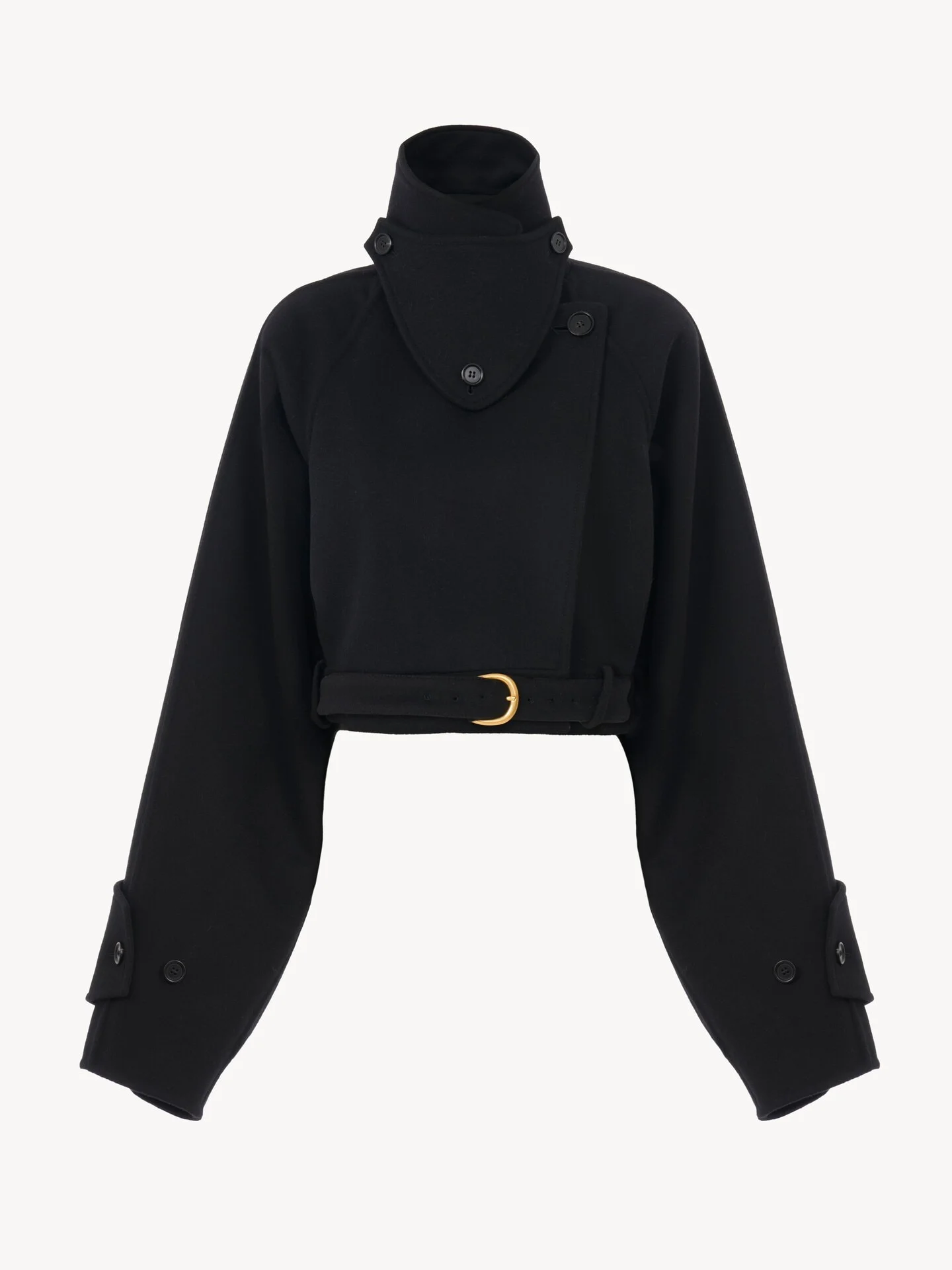 CROPPED COAT IN DOUBLE-FACE WOOL - 1