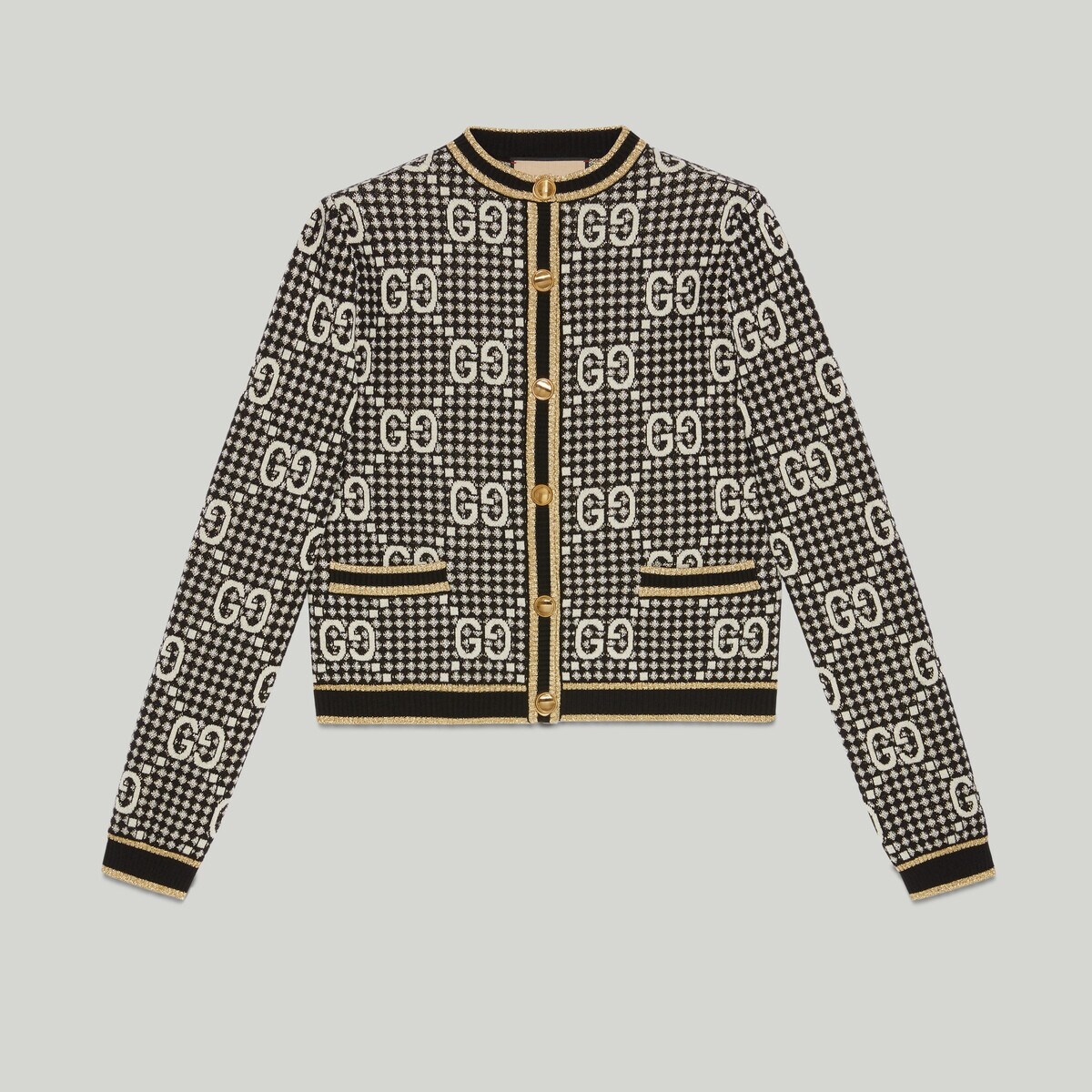 GG wool blend jacquard cardigan - 1