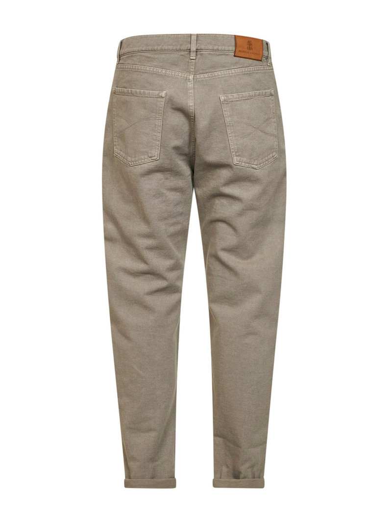 Brunello Cucinelli Khaki garment-dyed denim iconic fit jeans outlook