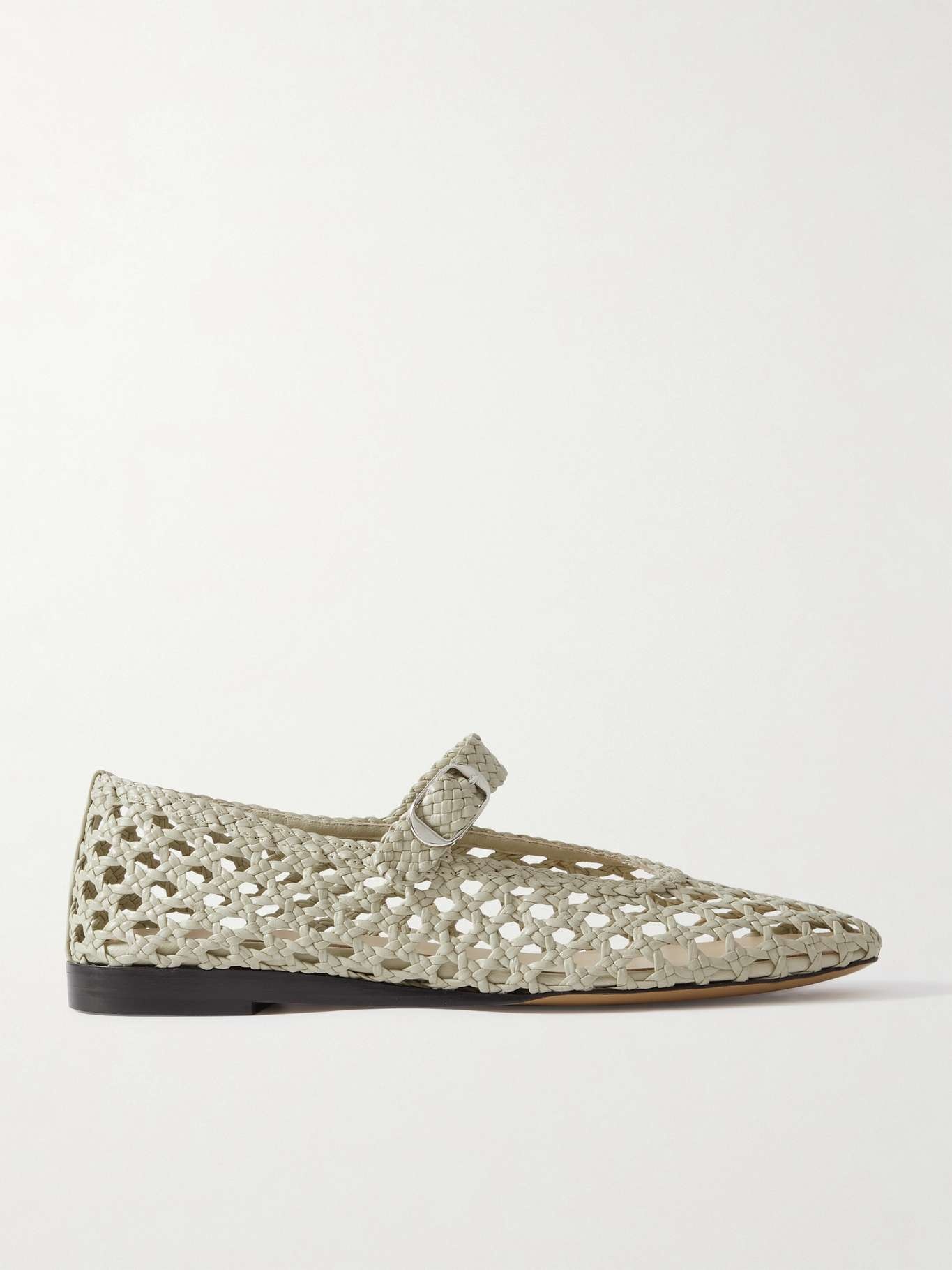 Woven leather Mary Jane ballet flats - 1