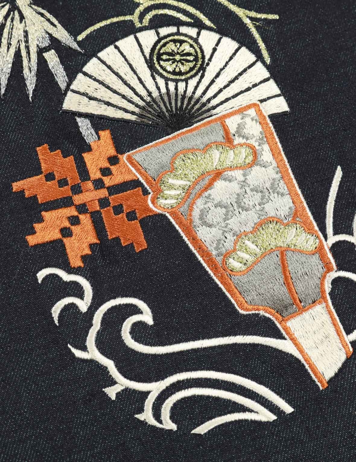 KUMADORI DARUMA DAICOCK EMBROIDERY CARROT FIT DENIM JEANS #2017 - 8