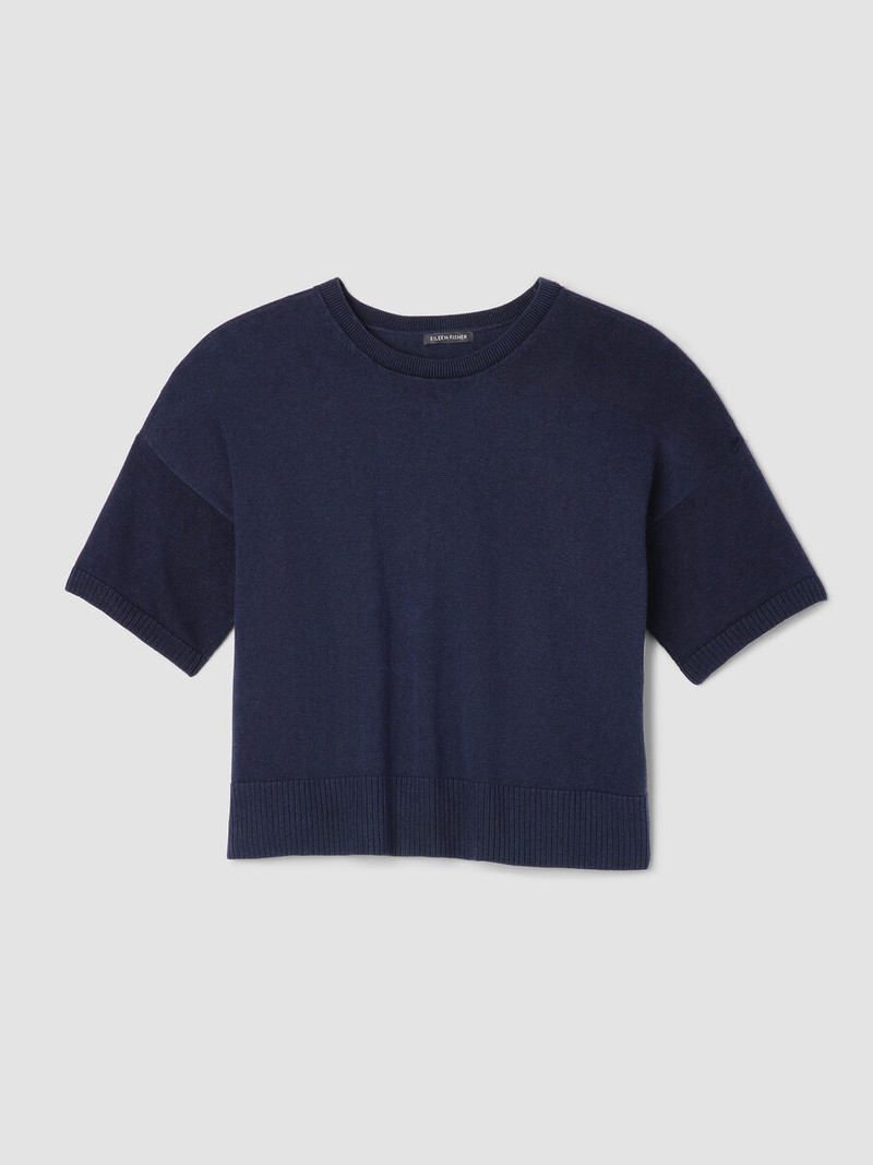 Peruvian Cotton Blend Elbow-Sleeve Top 1