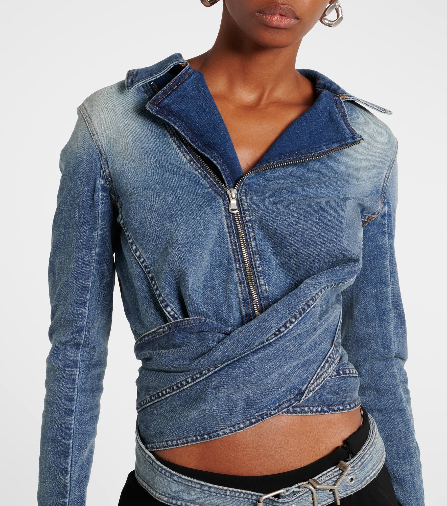 Denim wrap jacket - 4