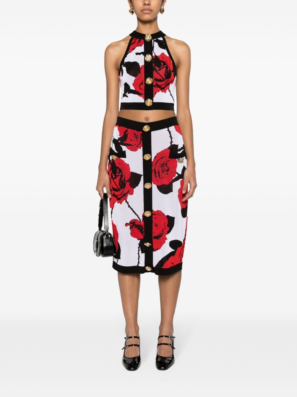 floral-jacquard midi skirt - 2