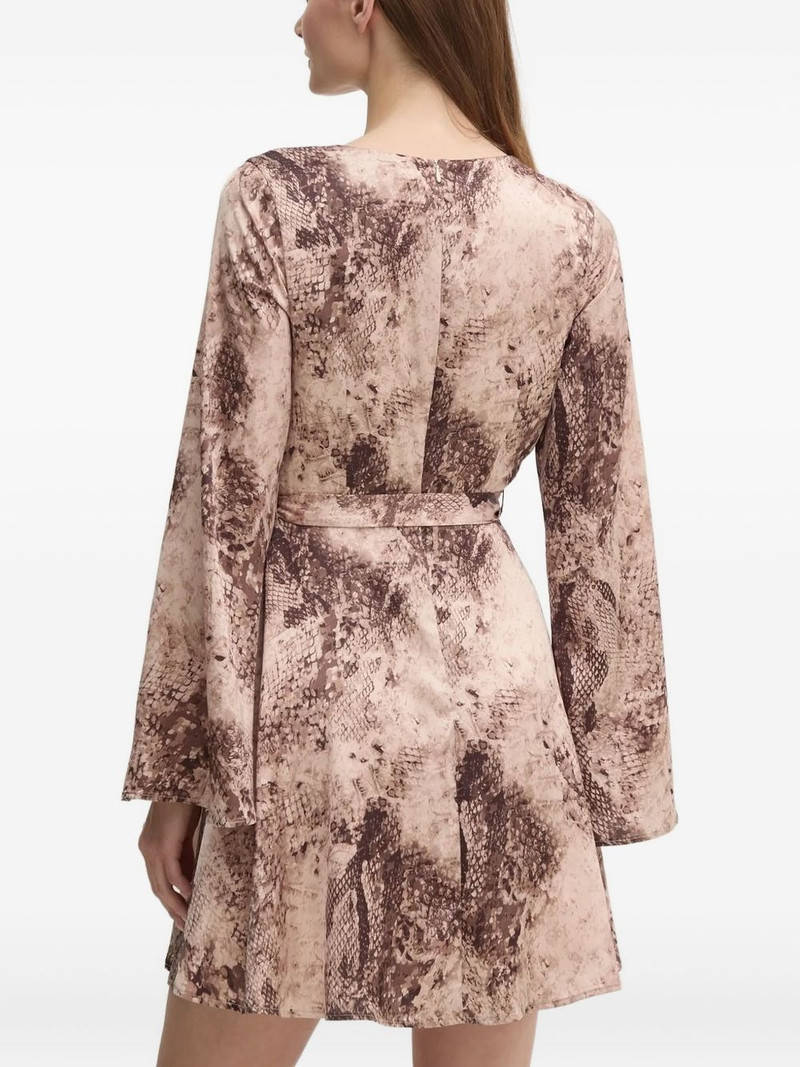 GUESS USA snake-print wrap mini dress outlook
