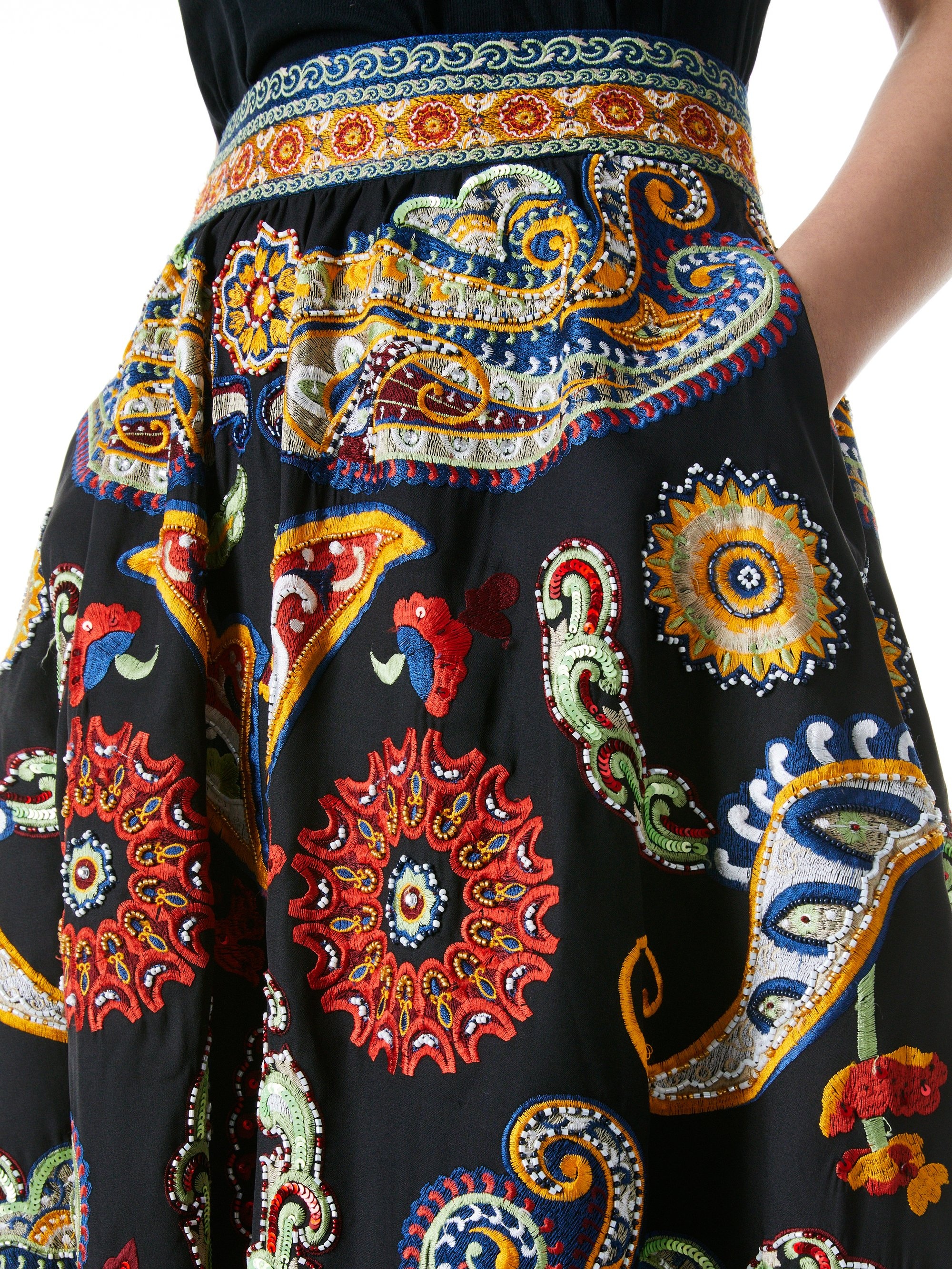 EARLA EMBELLISHED FLARE MIDI SKIRT - 5