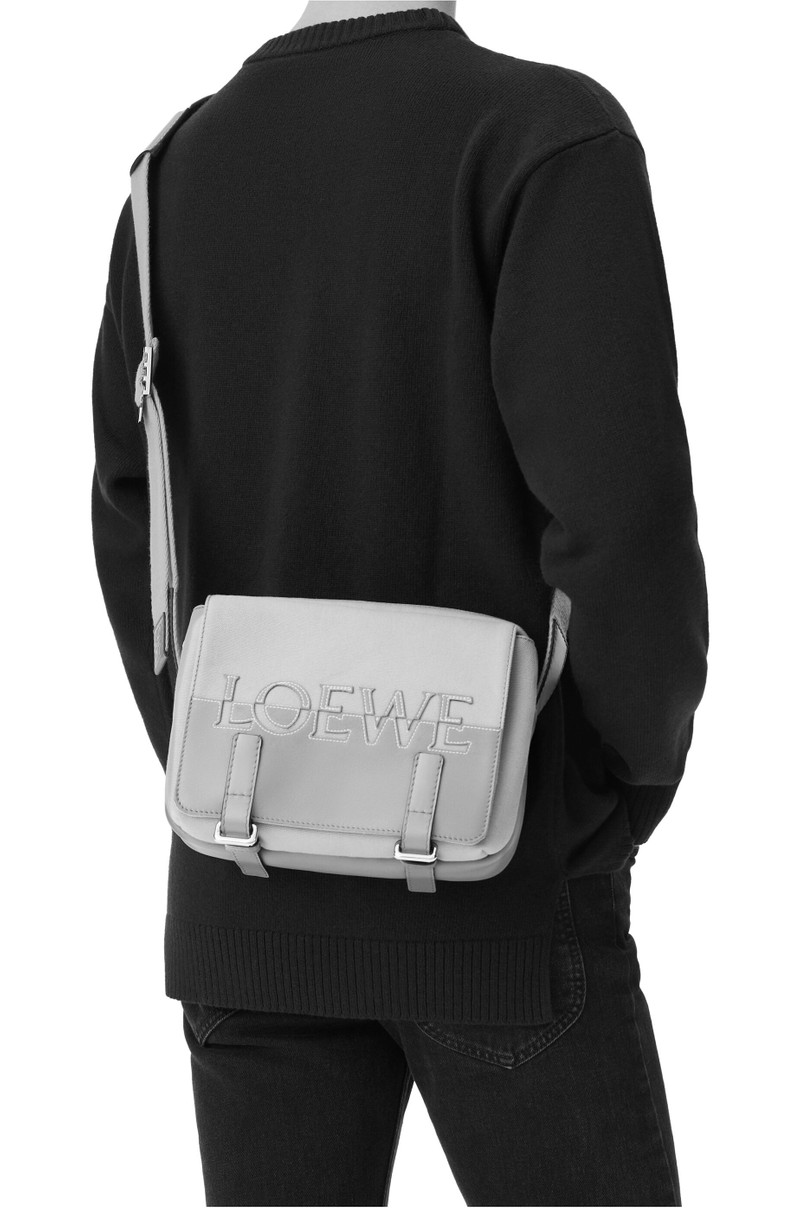 Loewe Signature XS Military messenger bag in canvas and classic calfskin outlook