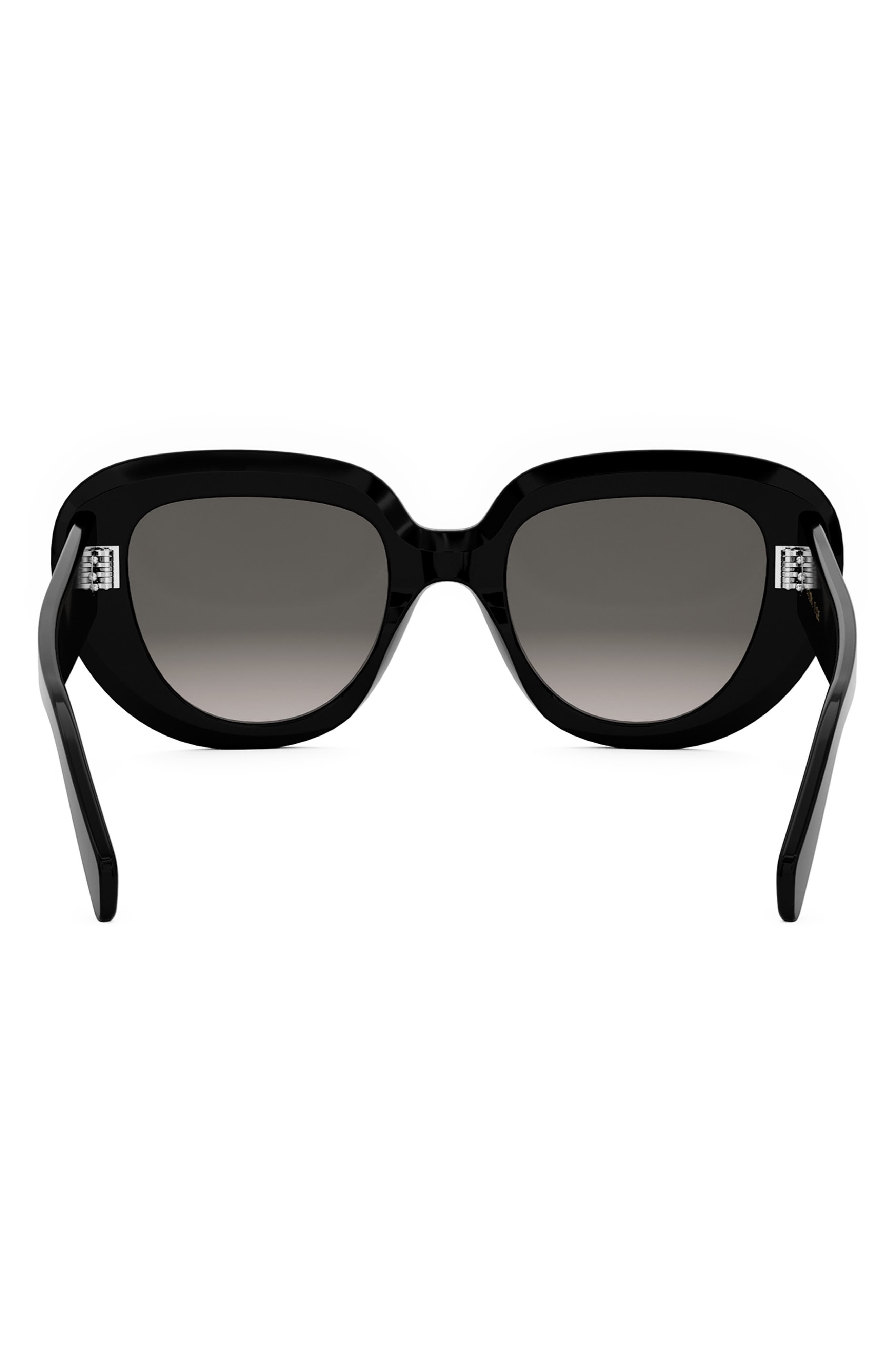 CELINE Bold 3 Dots 51mm Gradient Butterfly Sunglasses in Shiny Black /Gradient Smoke at Nordstrom - 7