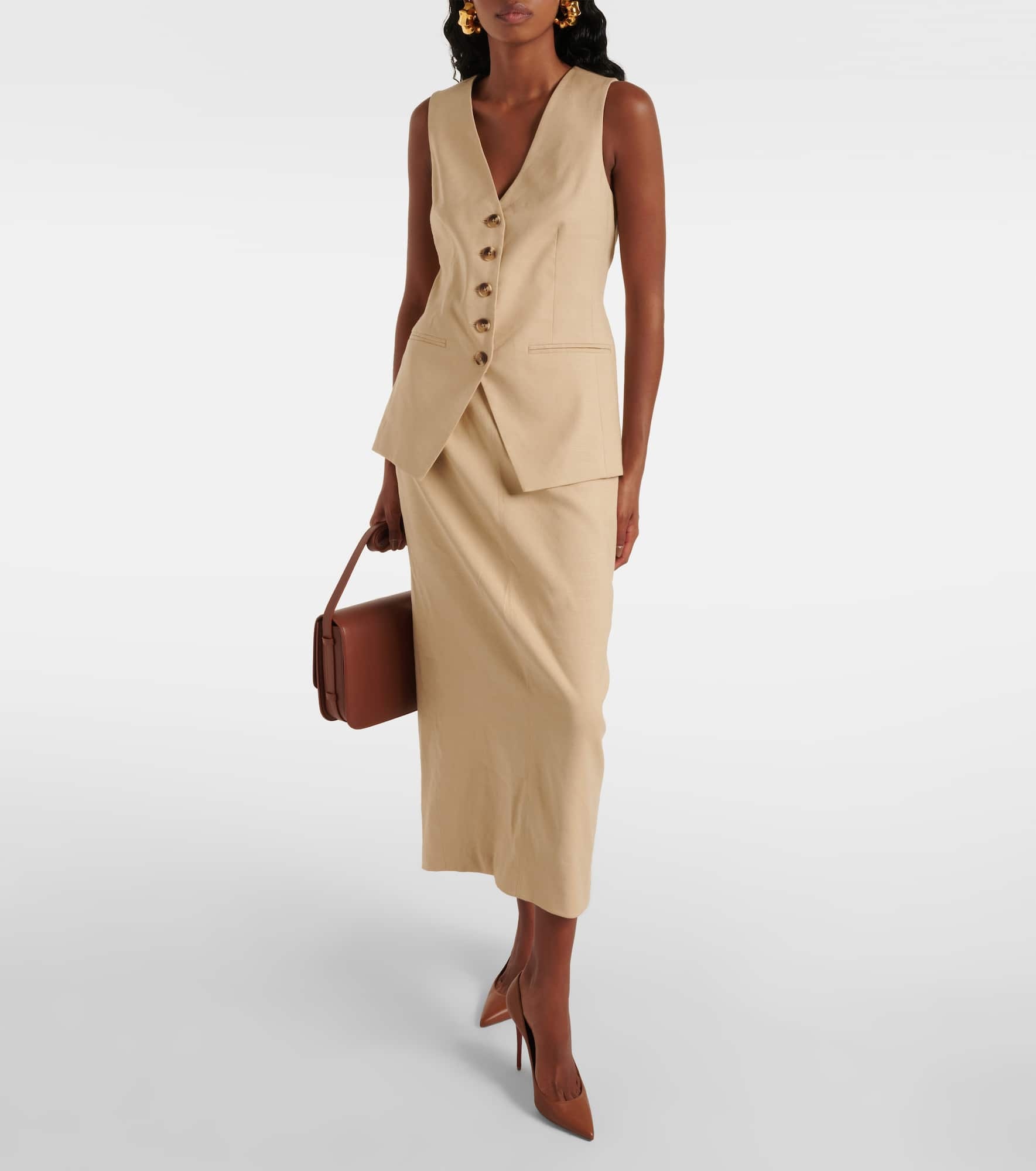 Liff linen-blend vest - 2