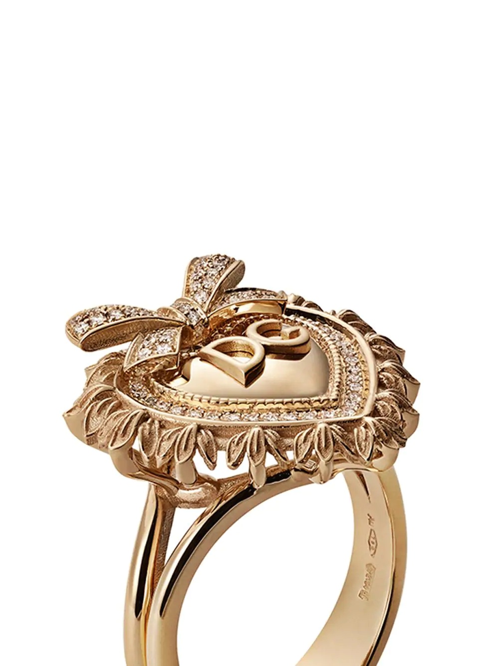 18kt yellow gold diamond Devotion ring - 2