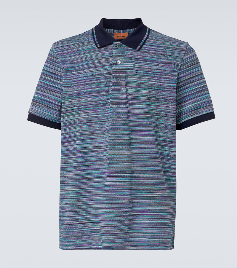 Striped cotton polo shirt - 1