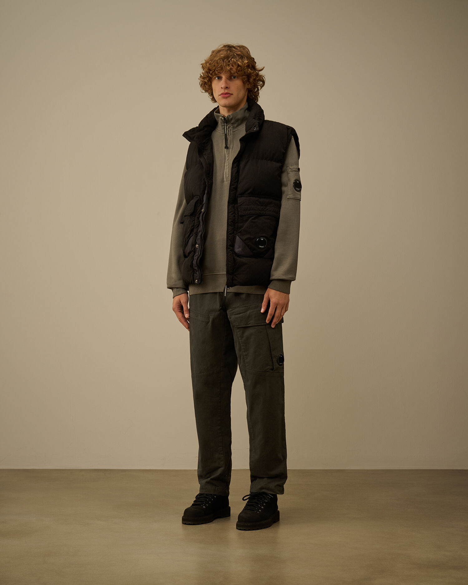 Brushed and Emerized Diagonal Fleece Half Zip Sweatshirt - 2