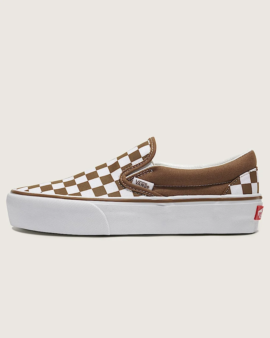 Classic Slip-On Platform Checkerboard Shoe - 1