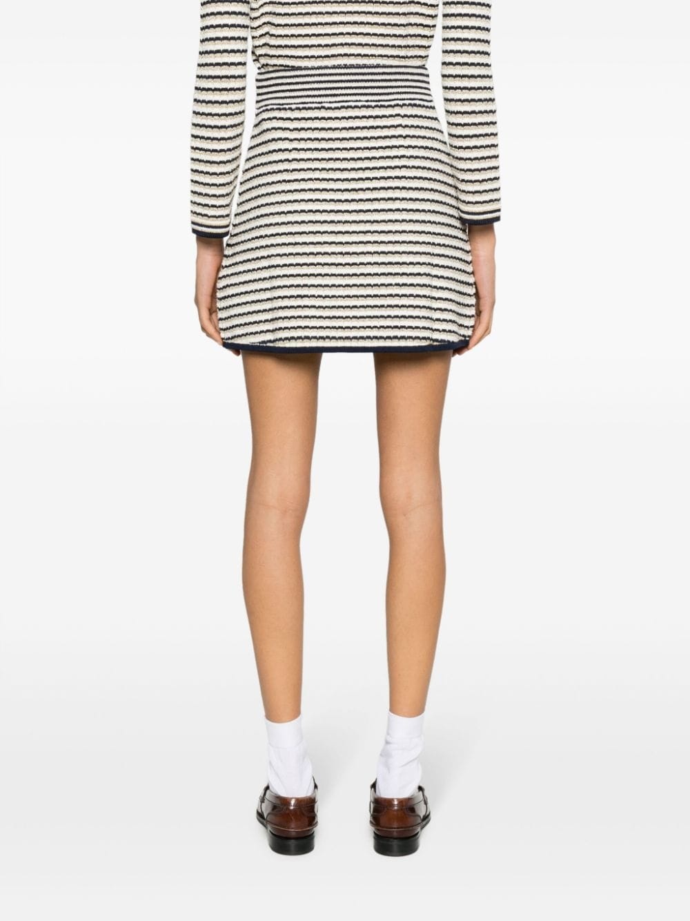 decorative-buttons striped miniskirt - 4