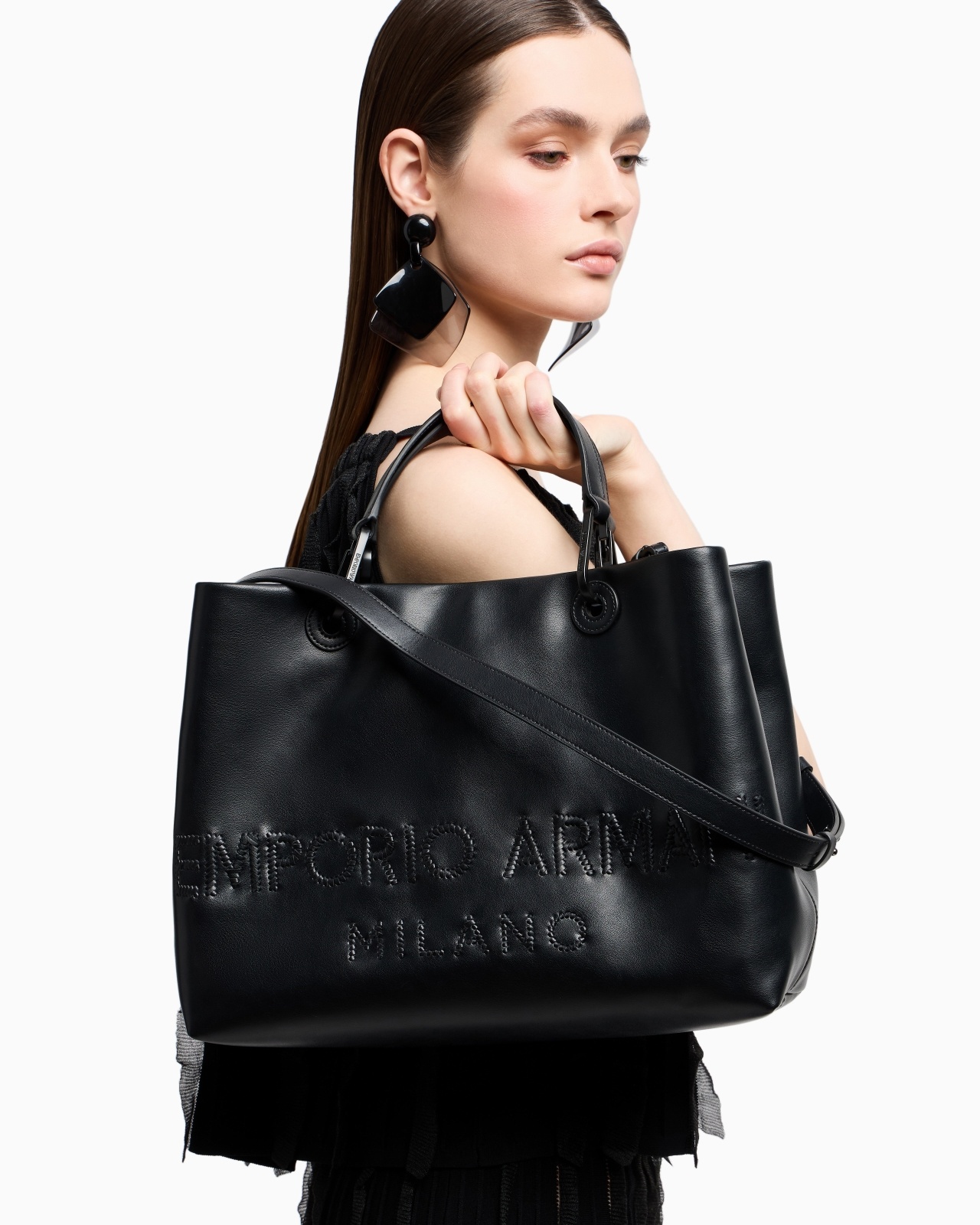 MYEA SHOPPER BAG IN INTERWOVEN LOGO LEATHER - 8
