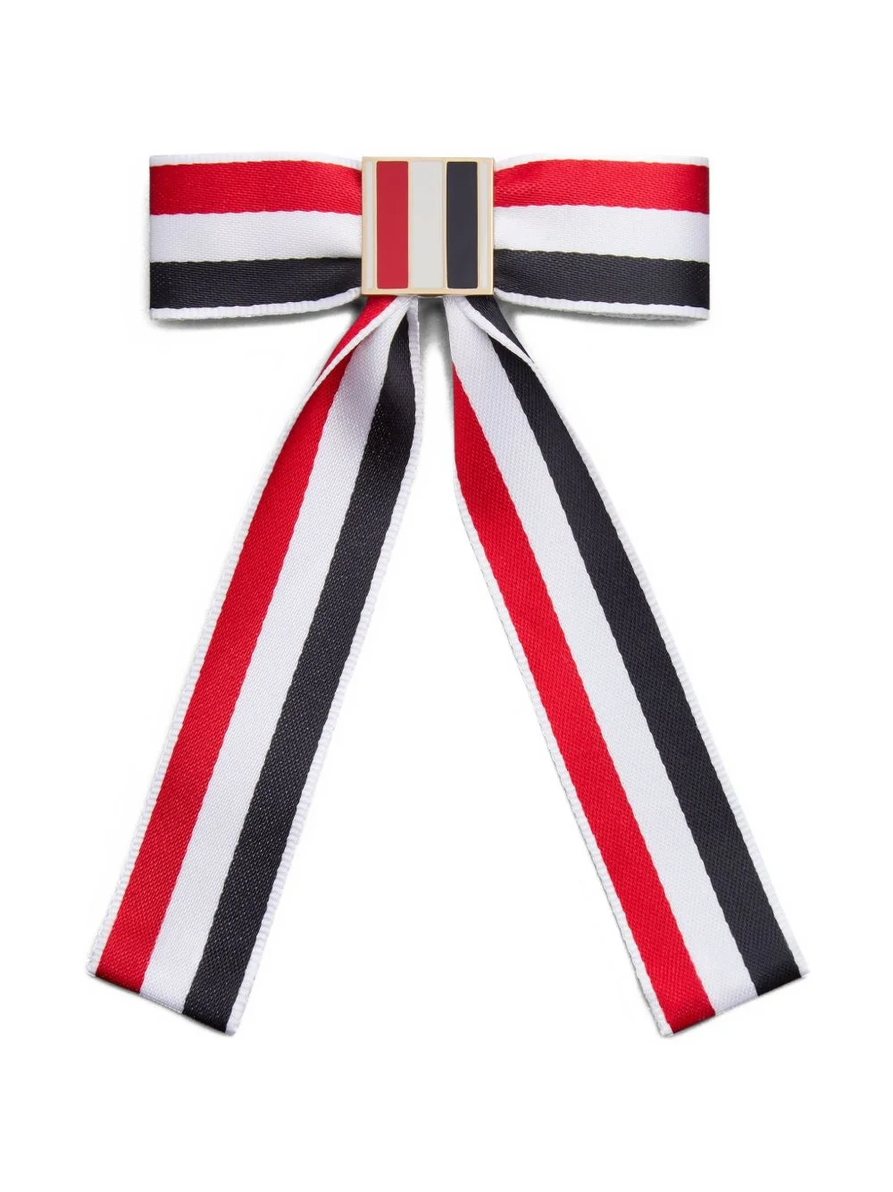 striped satin bow hair clip - 1