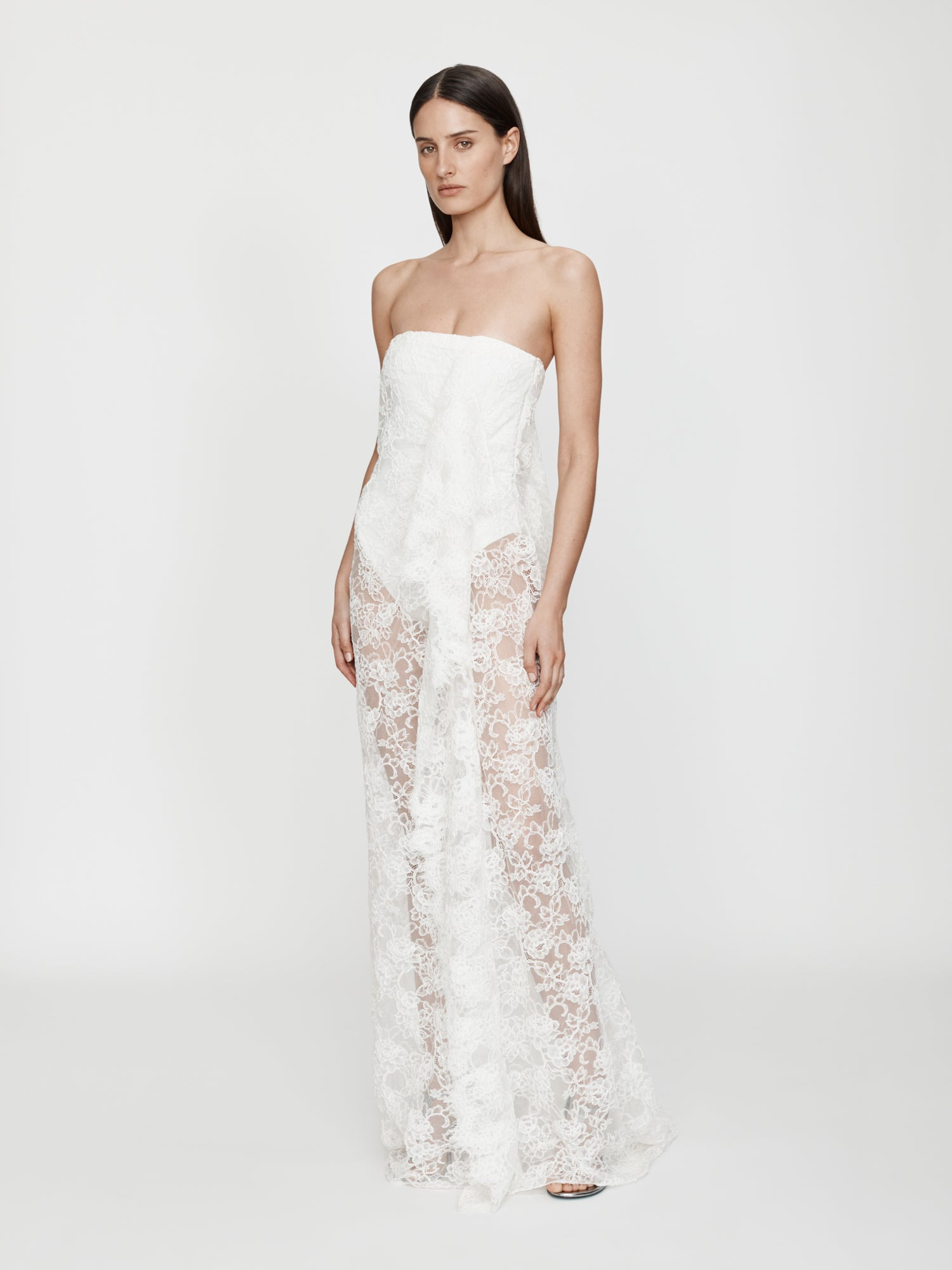Floating Lace Strapless Gown - 3