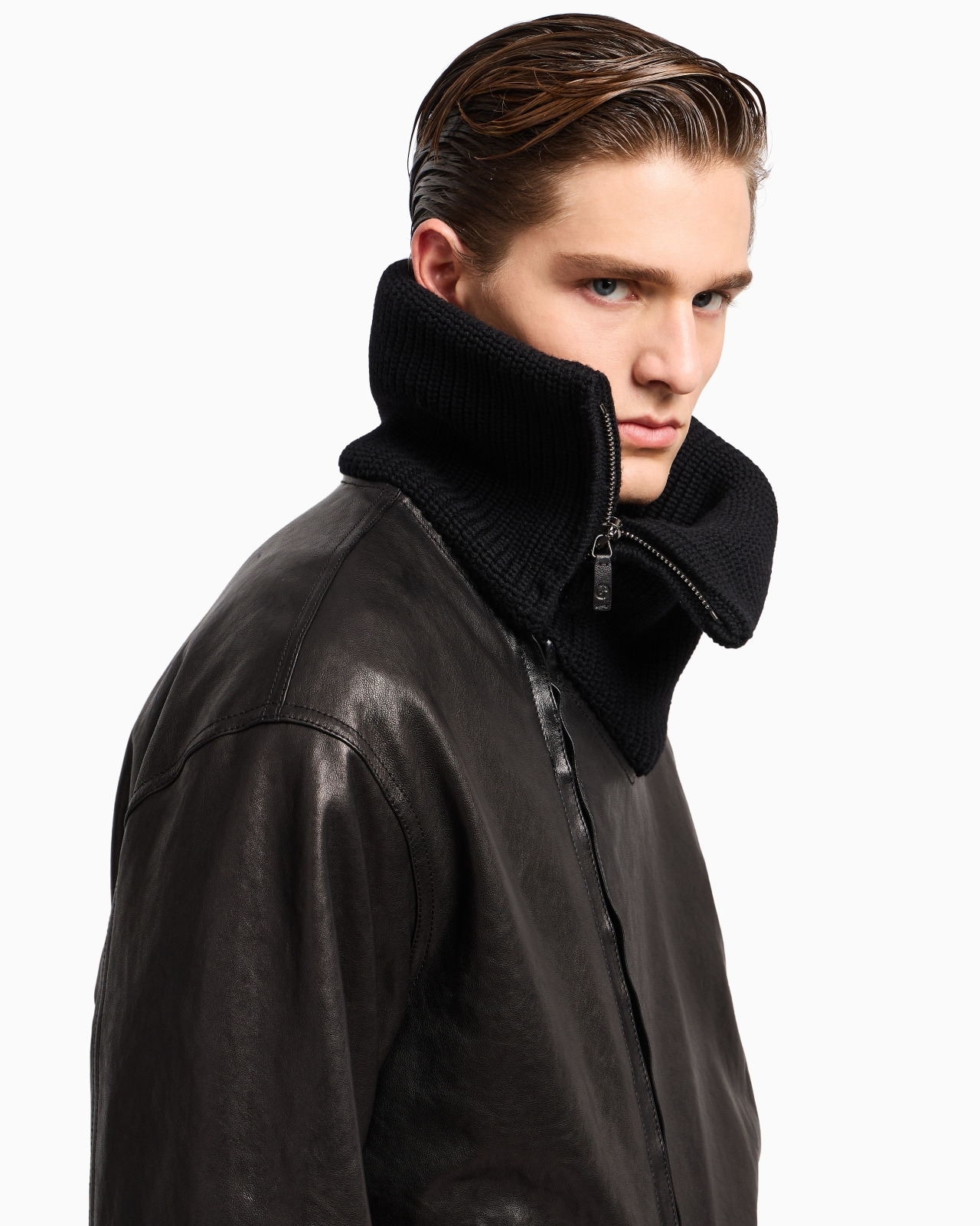 NAPPA LEATHER BOMBER JACKET WITH WOOL COLLAR - 5