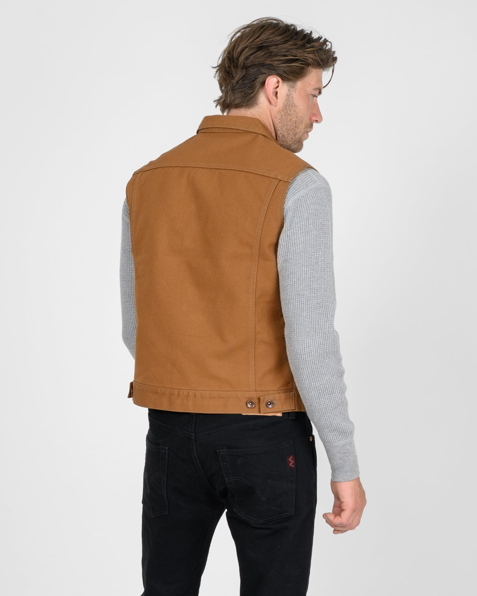 IH-2526V 17oz Duck Modified Type III Vest - Brown - 3