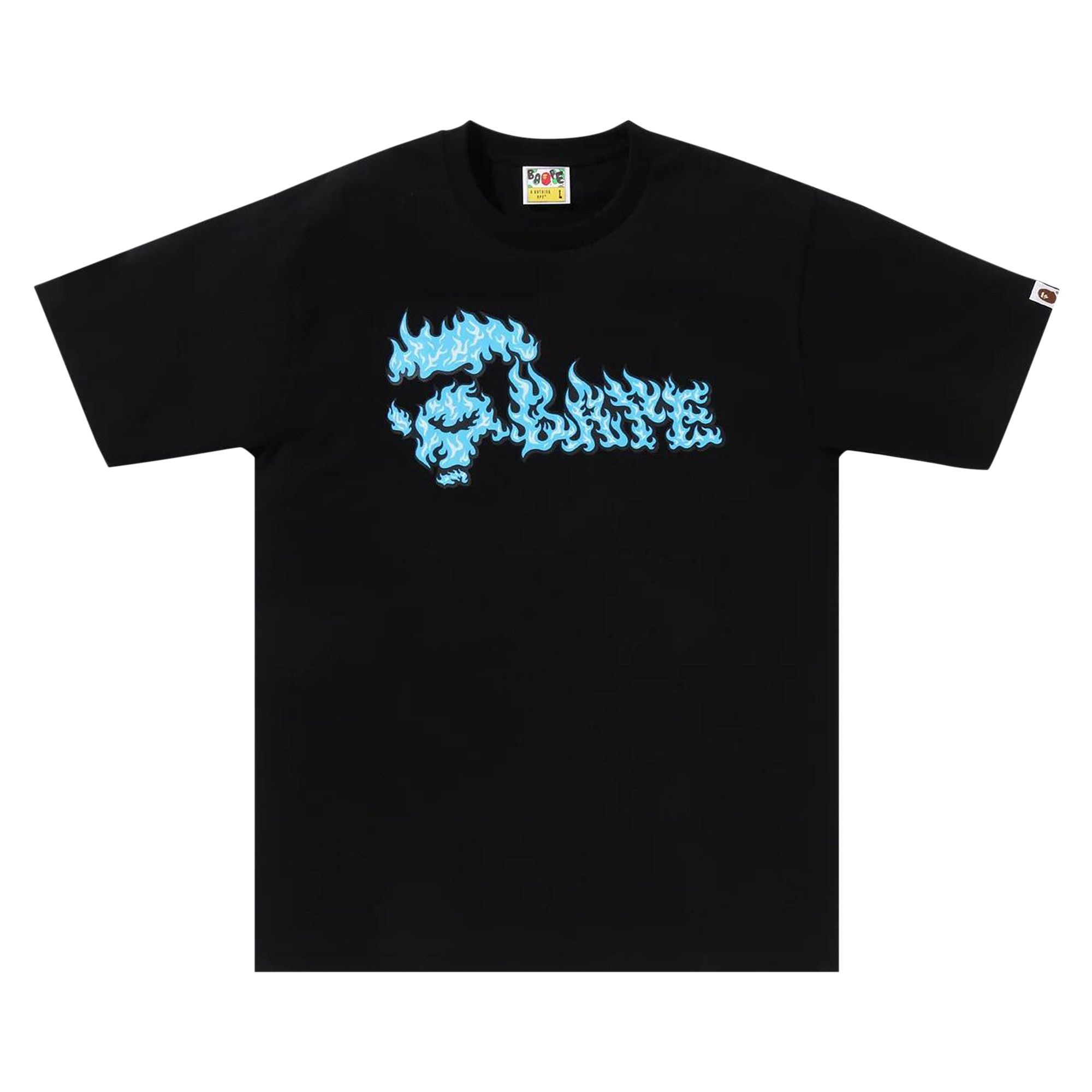 BAPE Flame Ape Face Tee 'Black/Blue' - 1