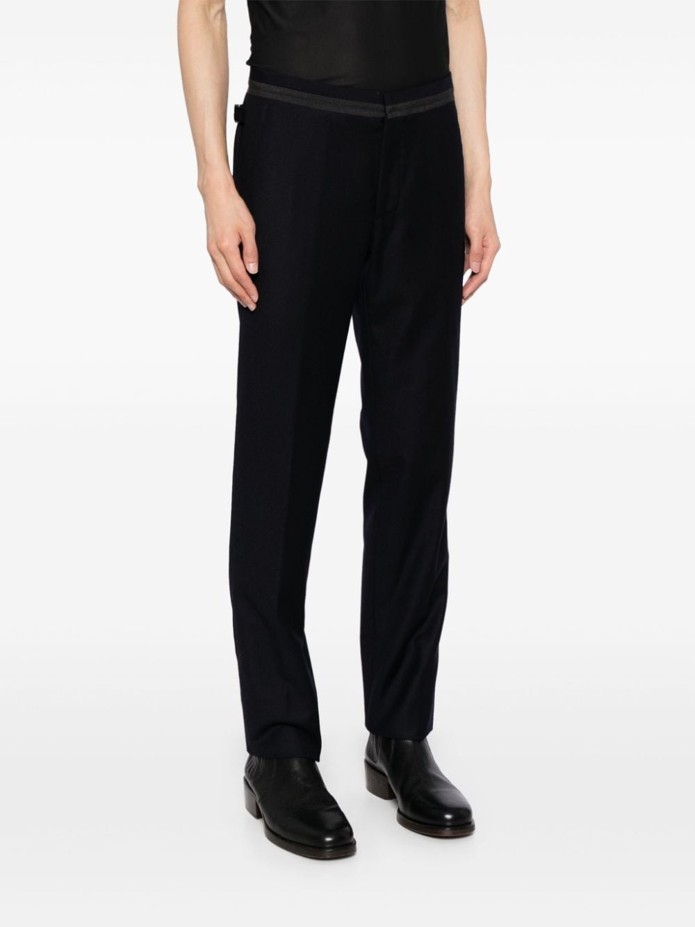 wool straight-leg tailored trousers - 3