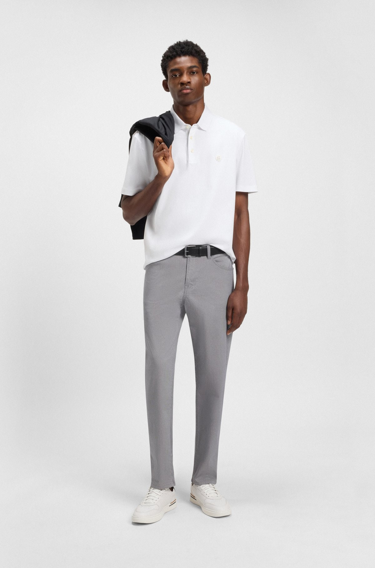 MERCERIZED-COTTON POLO SHIRT WITH DOUBLE MONOGRAM - 4