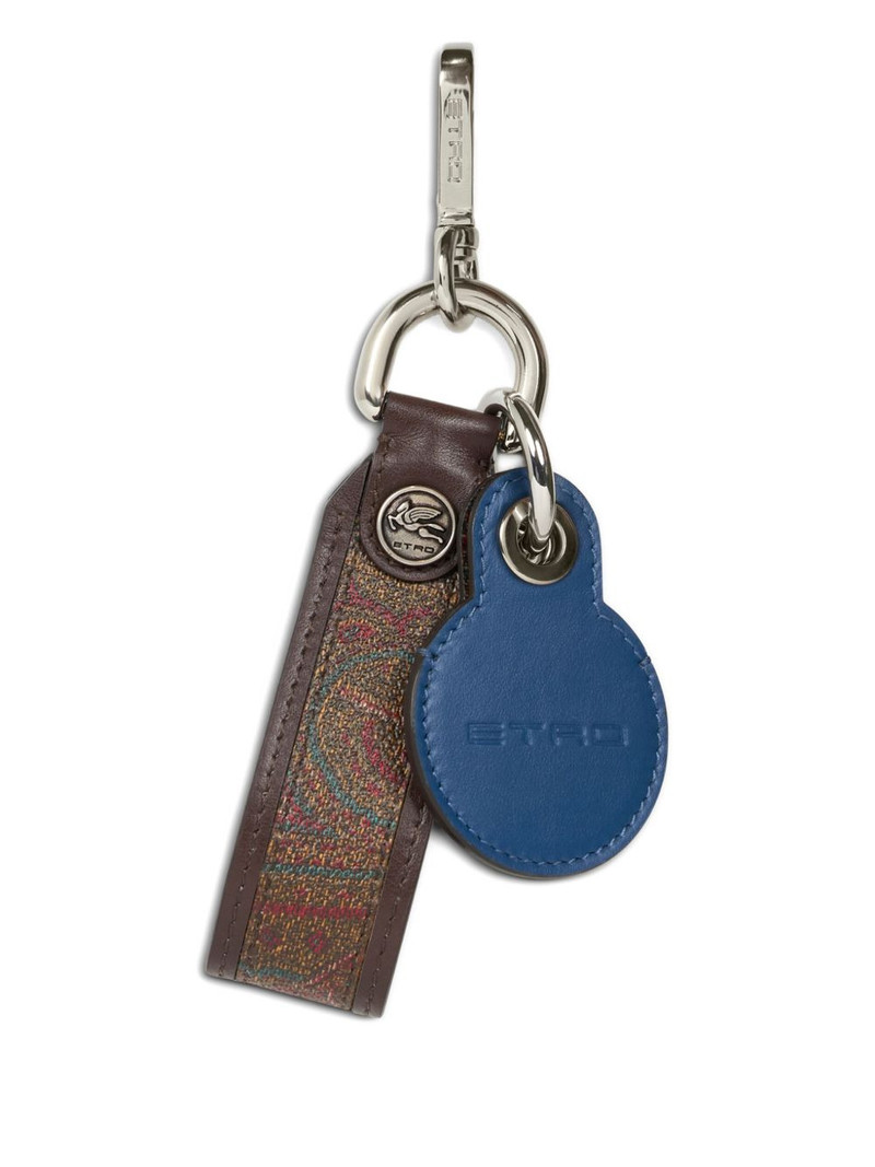Arnica paisley-pattern leather keyrings 1