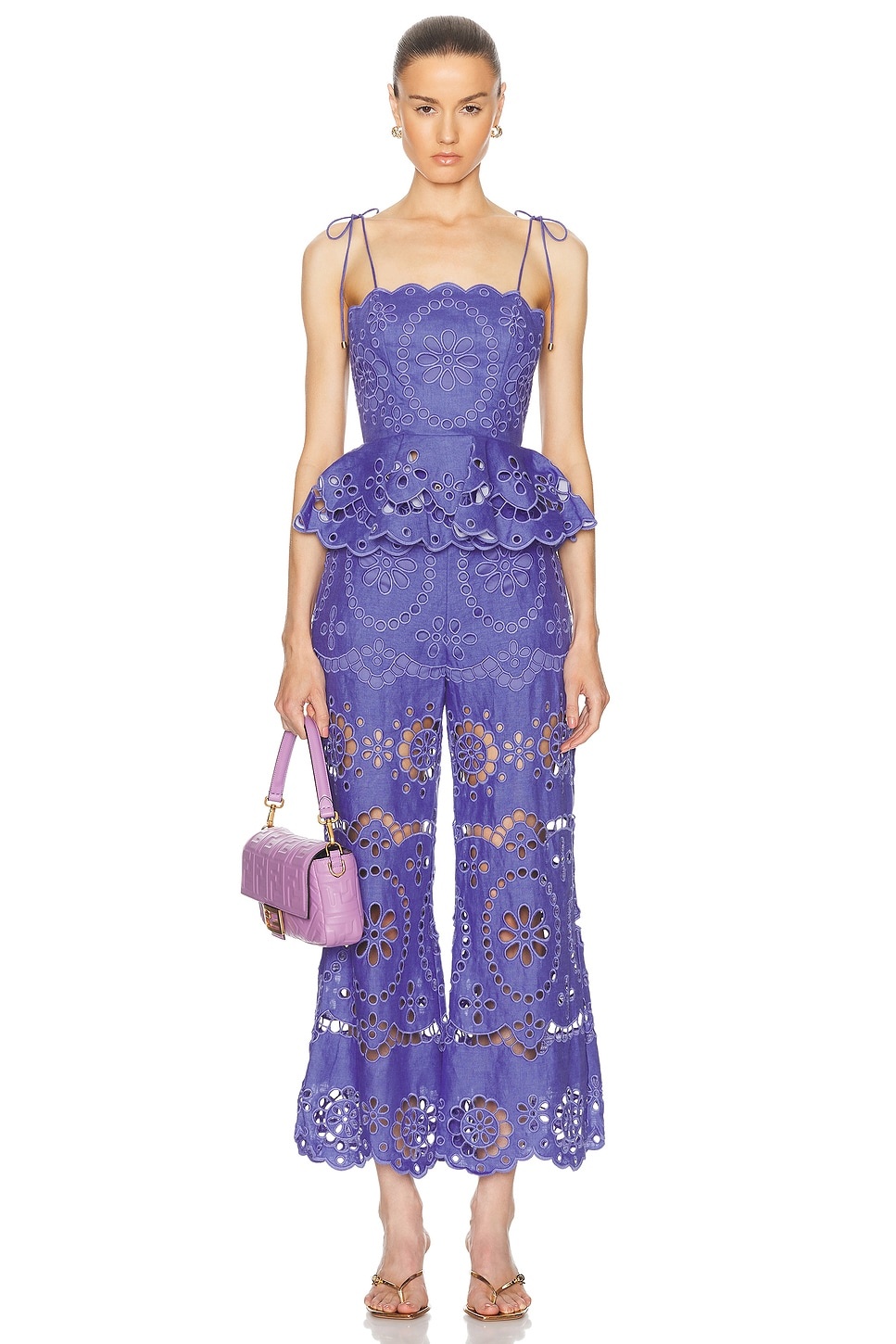 Zimmermann POP EMBROIDERED CROP PANT | REVERSIBLE