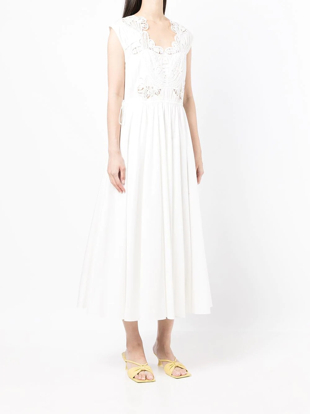 White Macrame Lace Organic Cotton Dress - 3