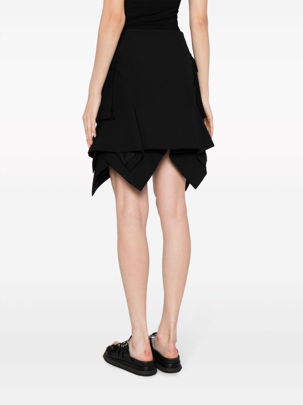 high-waisted asymmetric mini skirt - 4
