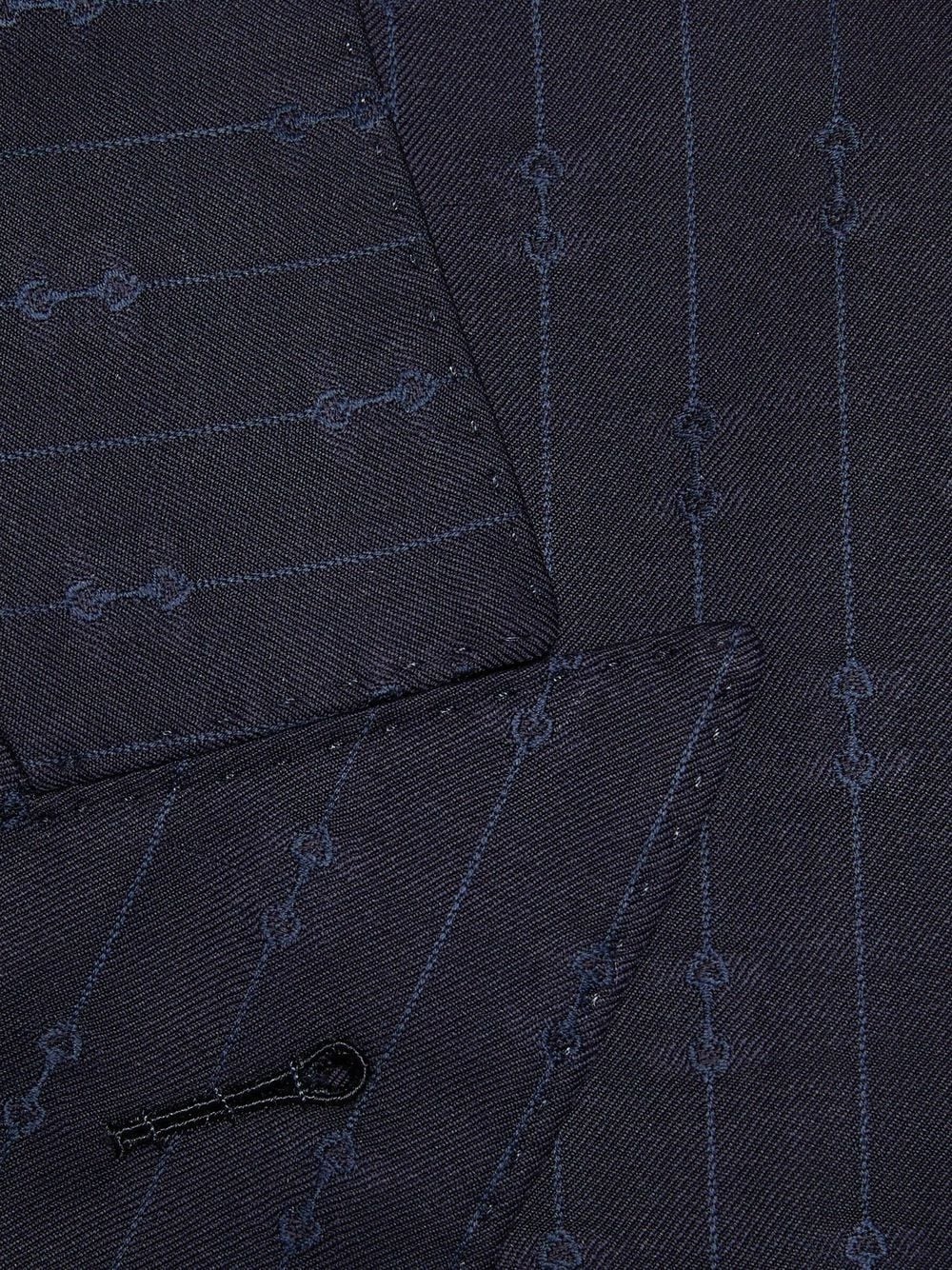 Horsebit striped wool jacket - 5