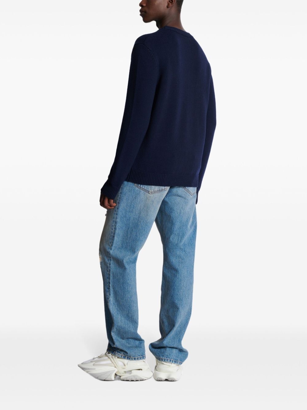 intarsia-logo sweater - 4