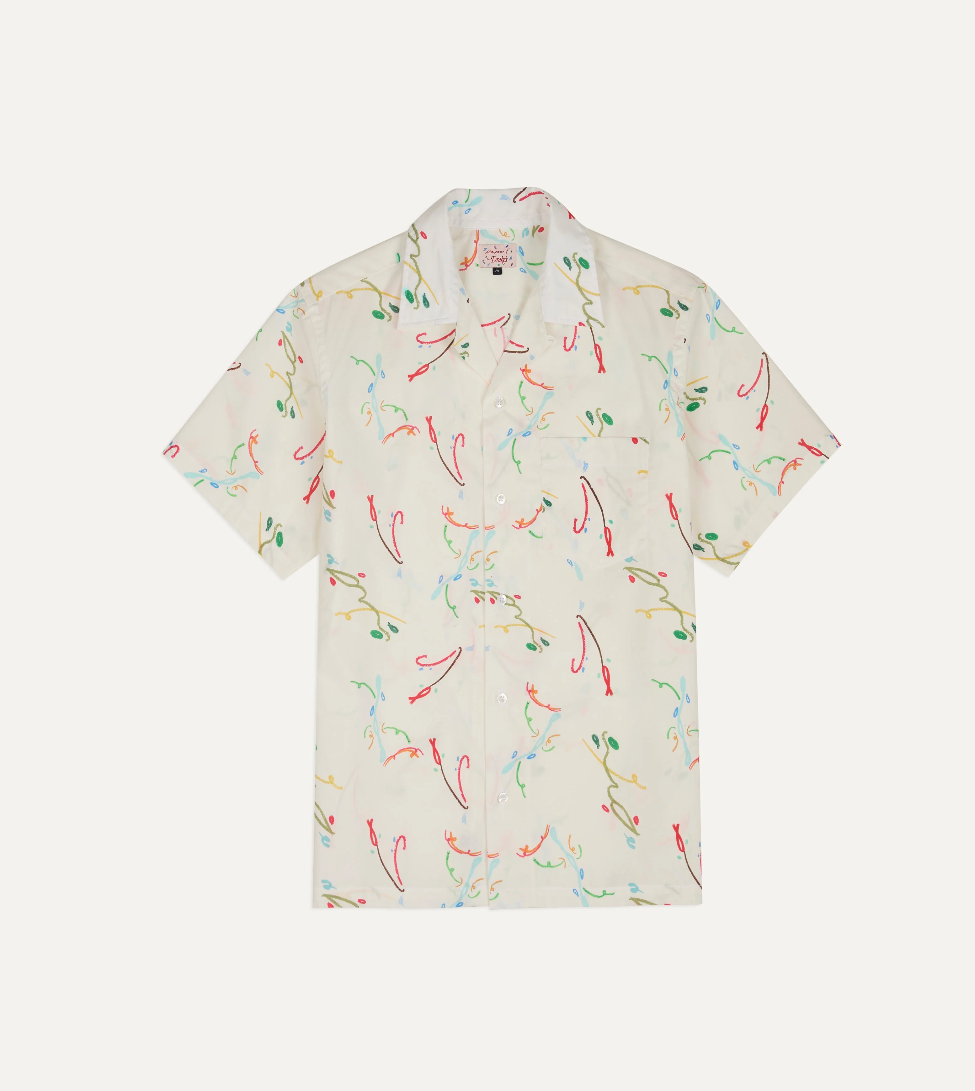 Mayumi Y. for Drake’s Print Cotton Camp Collar Short Sleeve Shirt - 1