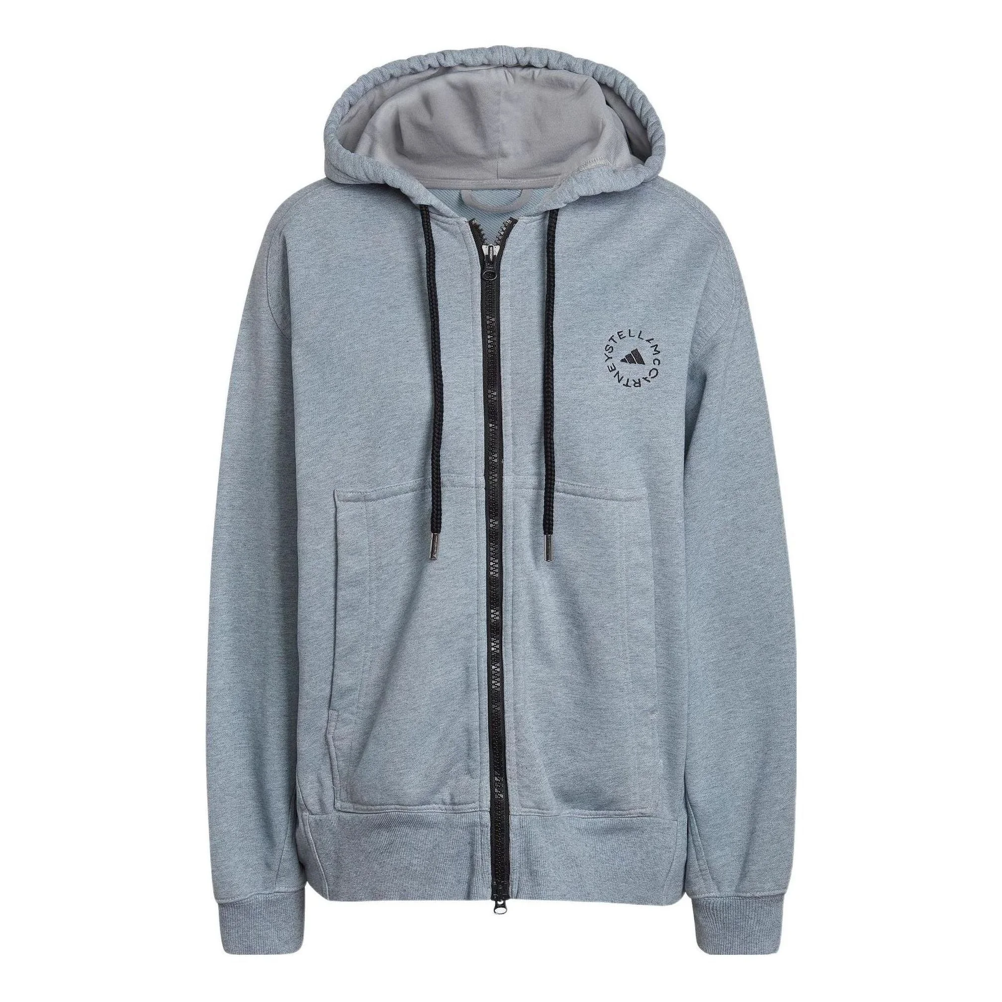 (WMNS) adidas By Stella McCartney Sportswear Fleece Jacket 'Grey' HB7405 - 1