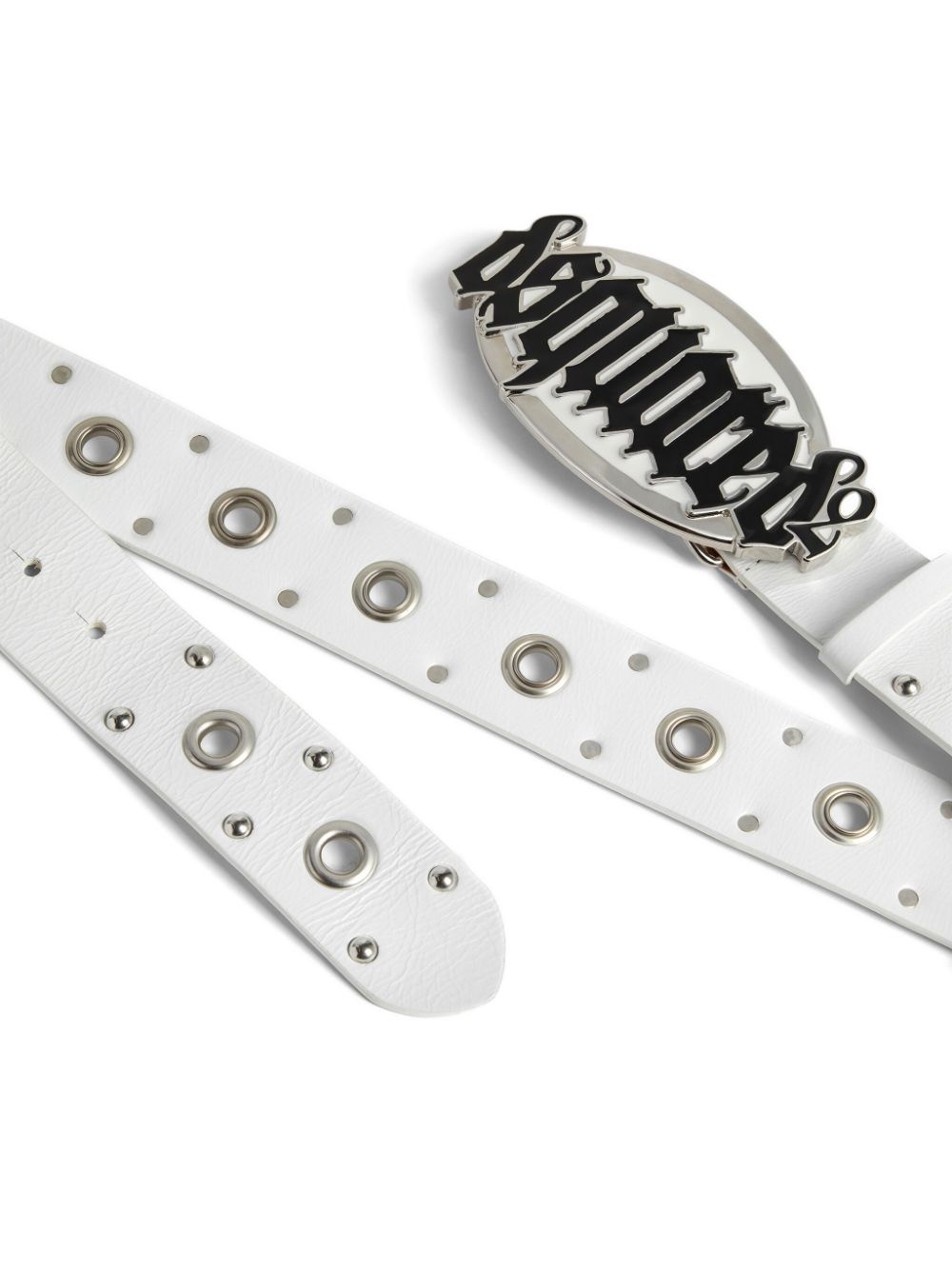 logo-buckle leather belt - 3