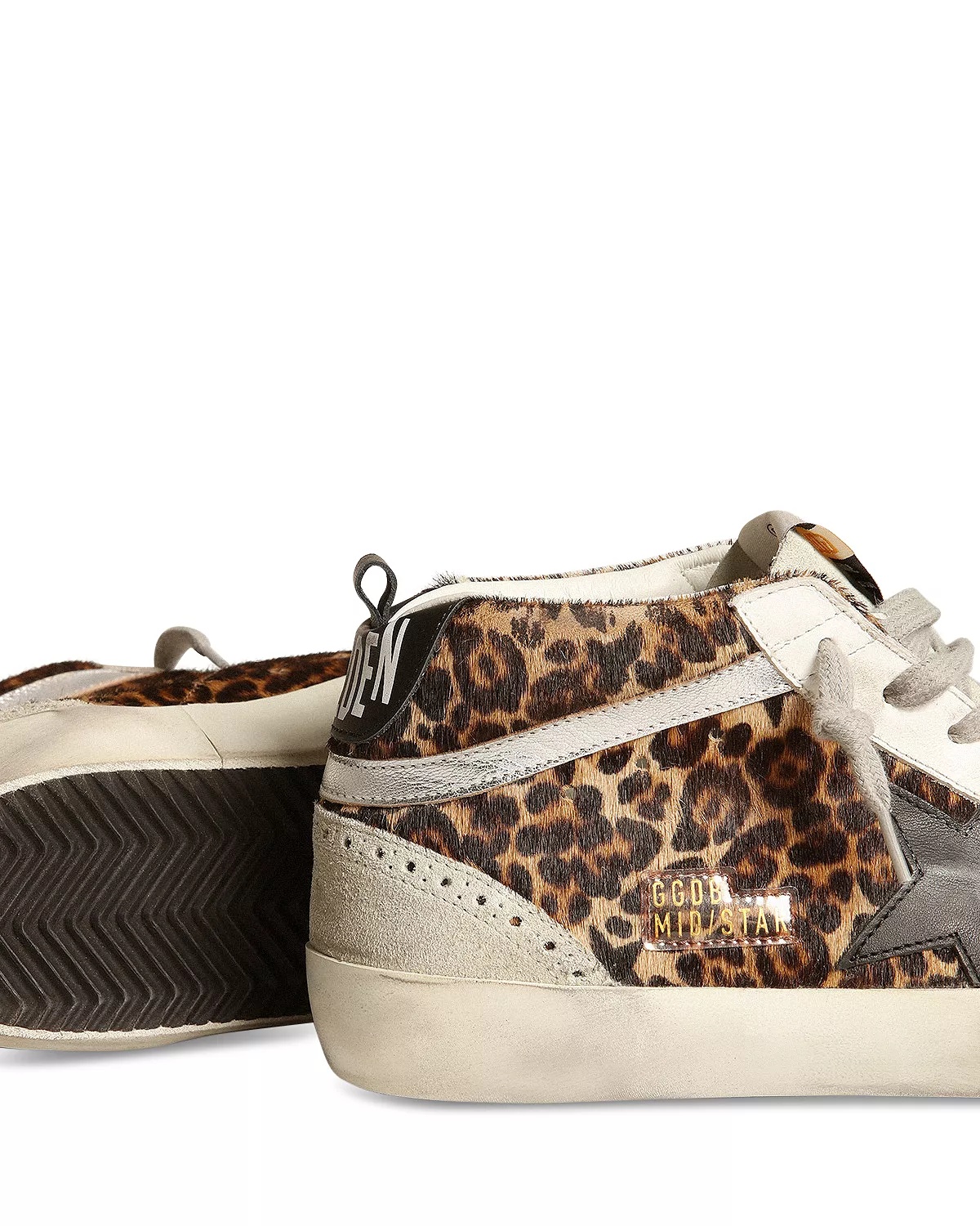 Women's Mid Star Horsy Almond Toe Animal Print Sneakers - 4