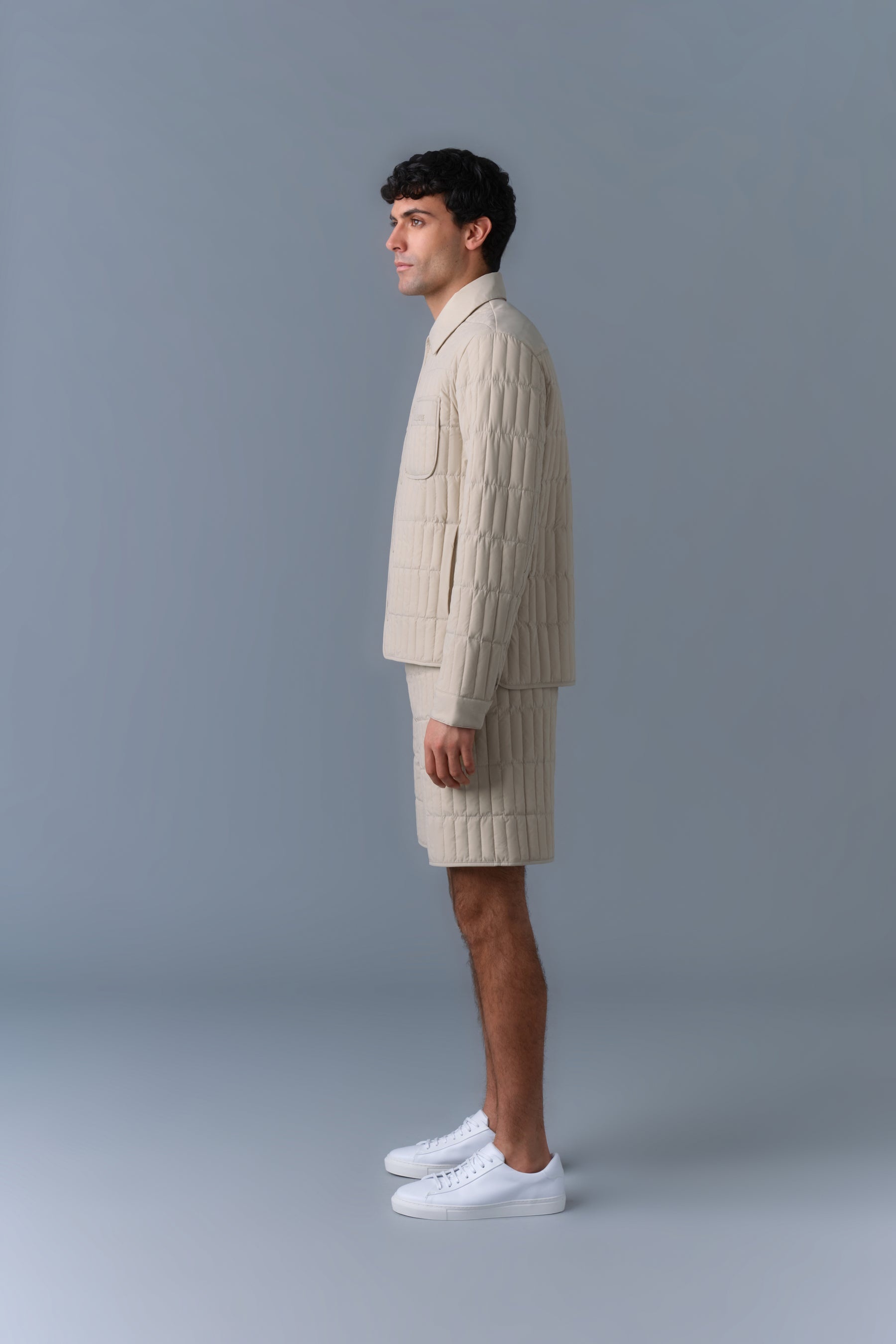 MATEO Vertical Quilted Jacket with Spread Collar - 3
