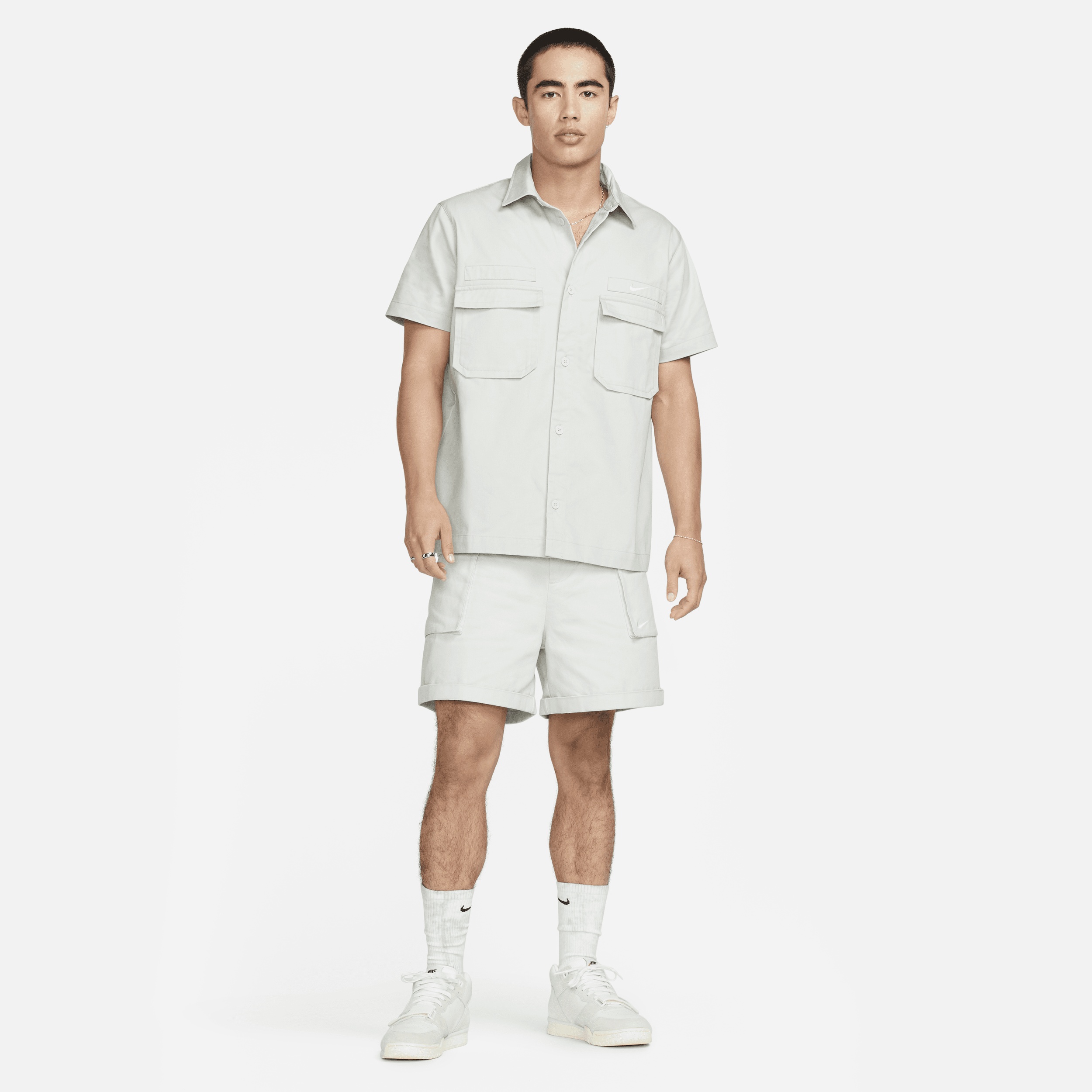 Nike Men's Life Woven Military Short-Sleeve Button-Down Shirt - 5