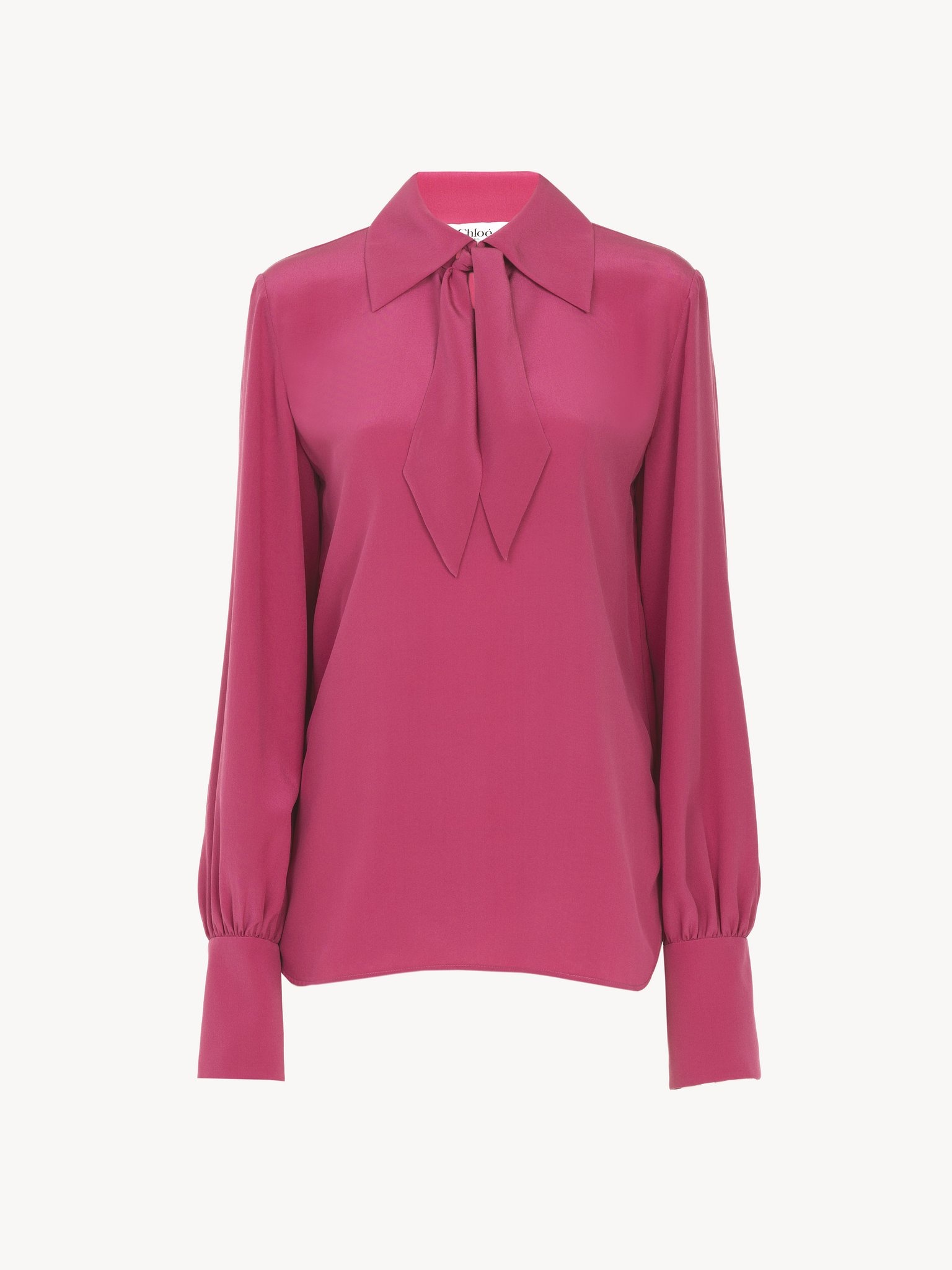SCARF-TIE BLOUSE IN CRÊPE DE CHINE - 2