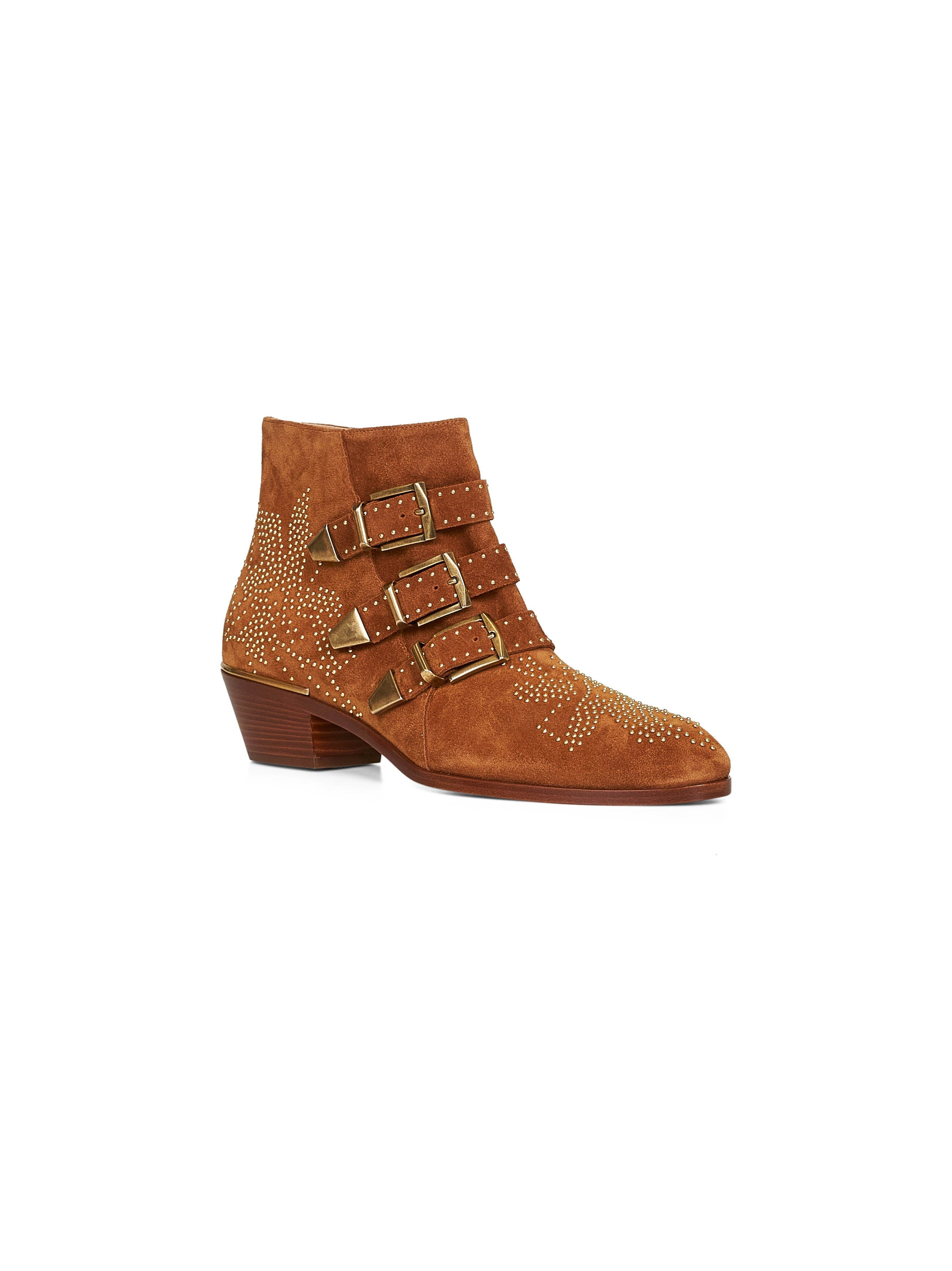Chloé Women Ginger Brown Nubuck Cowhide Susanna Ankle Boots - 2