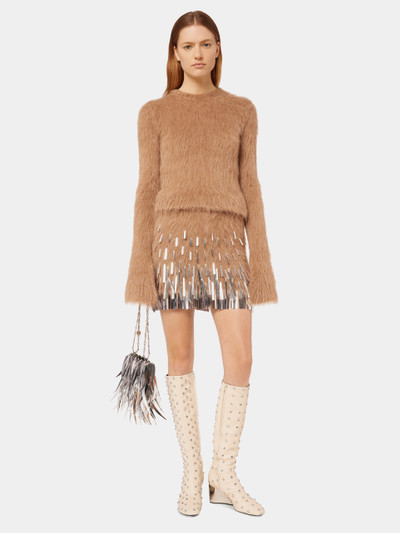 Paco Rabanne MINI SKIRT IN ALPACA WITH ASSEMBLAGE outlook