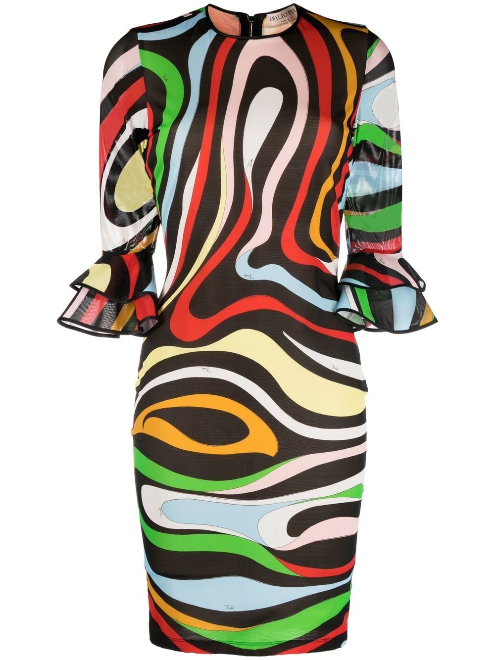 Marmo-print fitted dress - 1