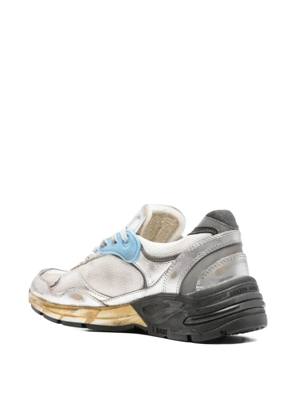 Golden Goose Men "Running Dad" Mesh And Laminated Leather Upper Suede Star Laminated Leather Toe And - 3