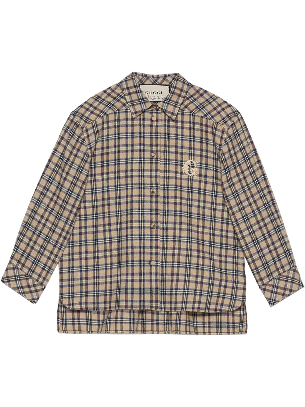 petit check embroidered shirt - 1