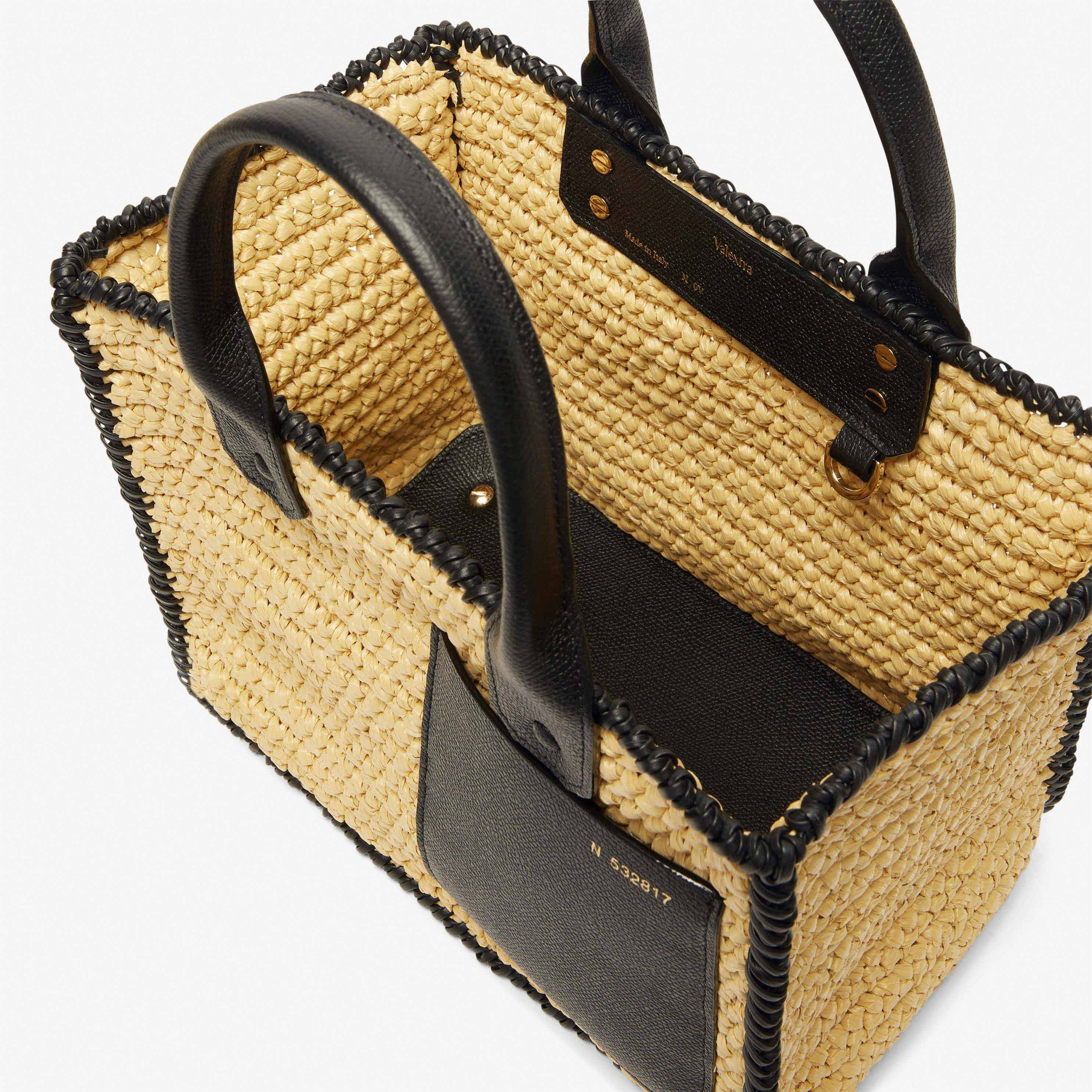 Valextra – Mini Soft Tote Raffia Crochet – Natural - 4