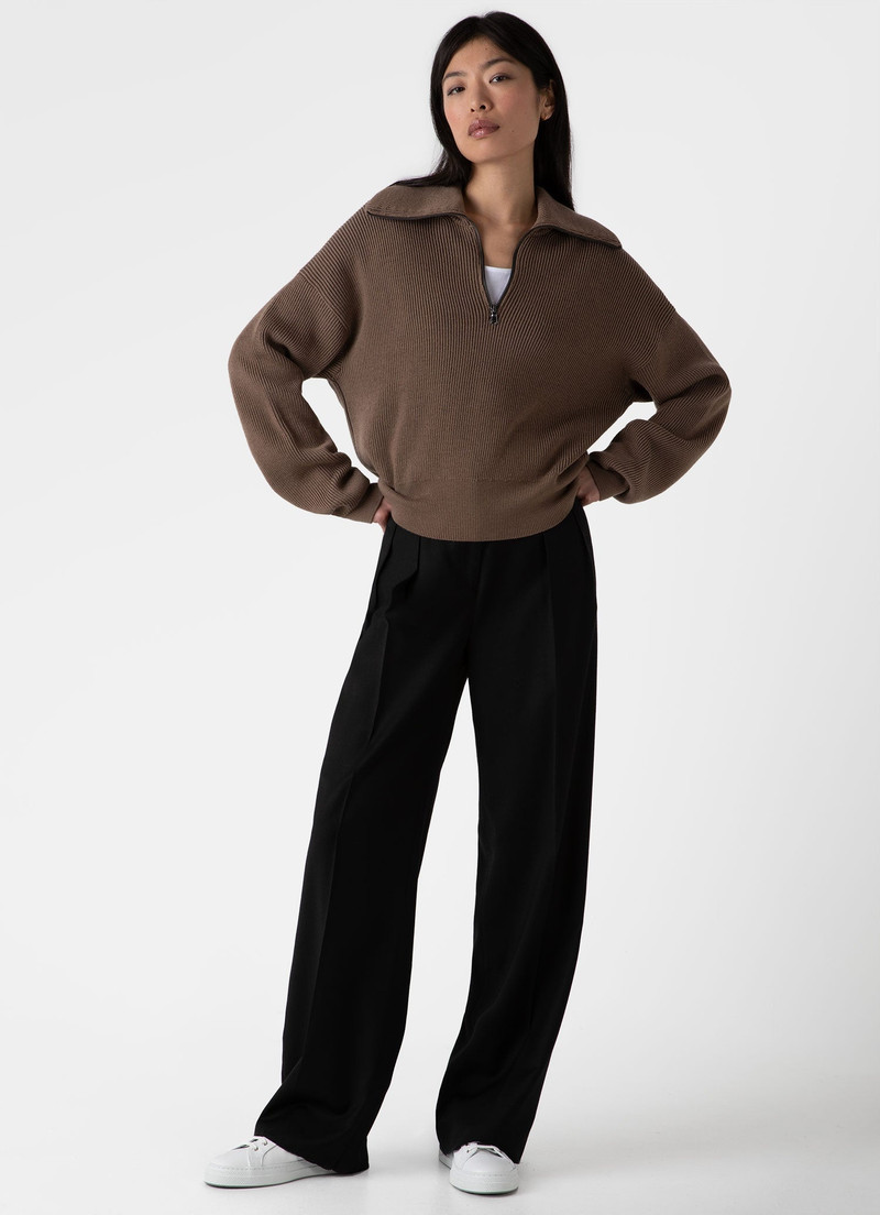 Ribbed Half Zip Jumper 1