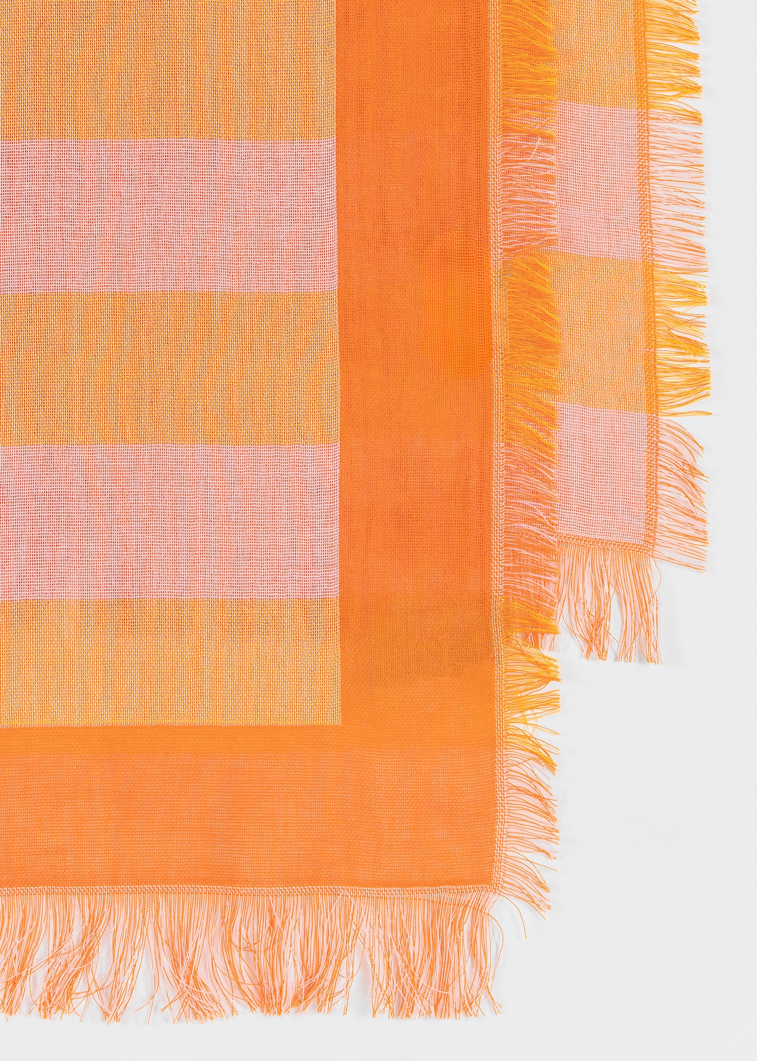 Women's Orange Horizontal Stripe Logo Scarf - 2