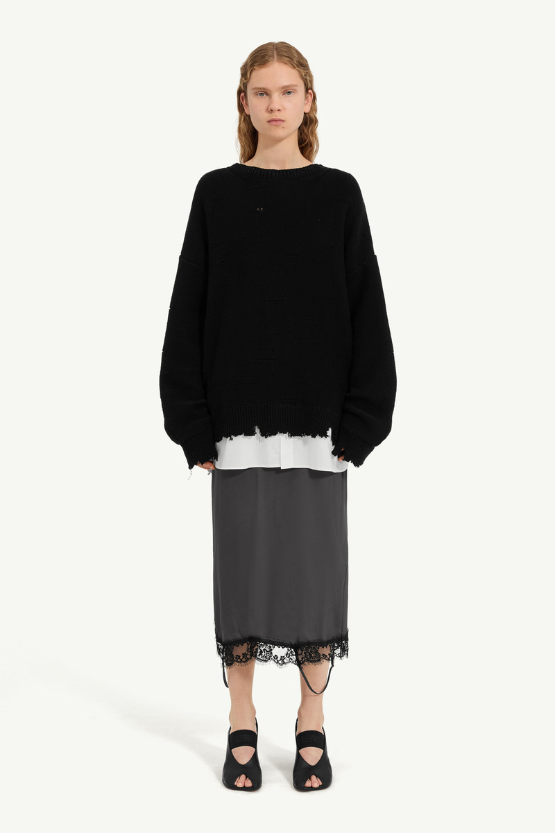 Distressed hem sweater 5
