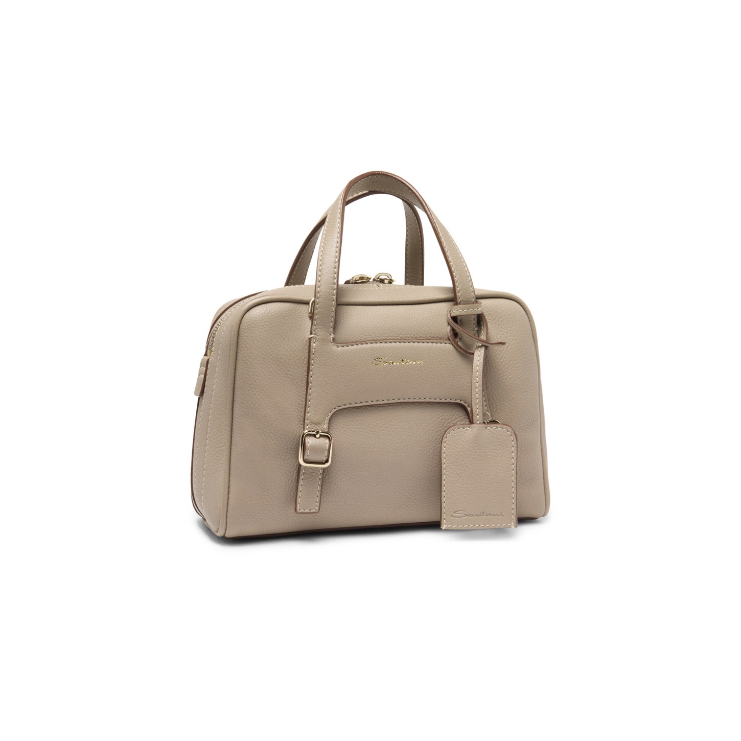Beige leather handbag - 3